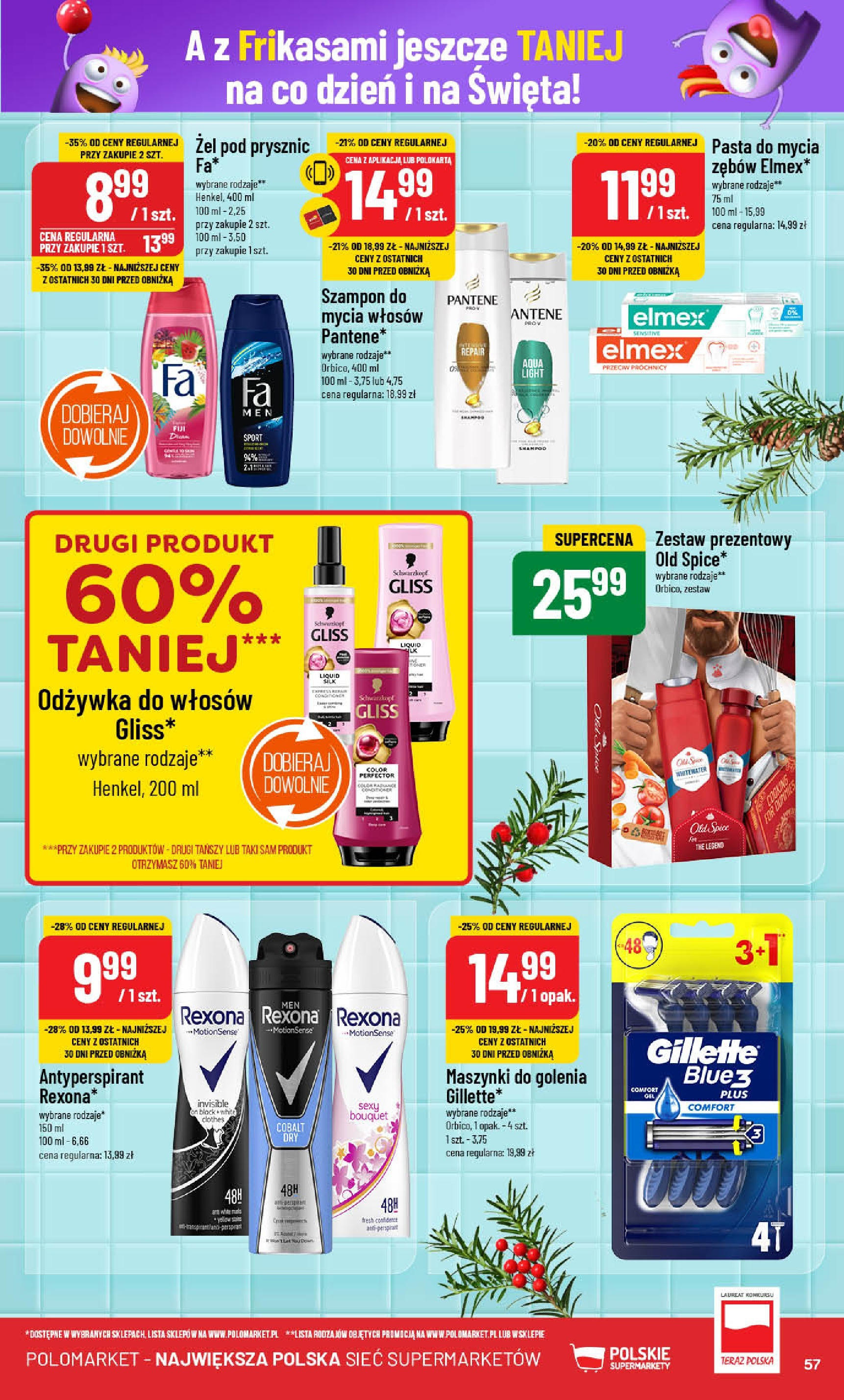 POLOmarket gazetka od 18.12.2024 | Boże Narodzenie 🎄🎁 | Strona: 57 | Produkty: Maszynki do golenia, Szampon, Odżywka, Antyperspirant