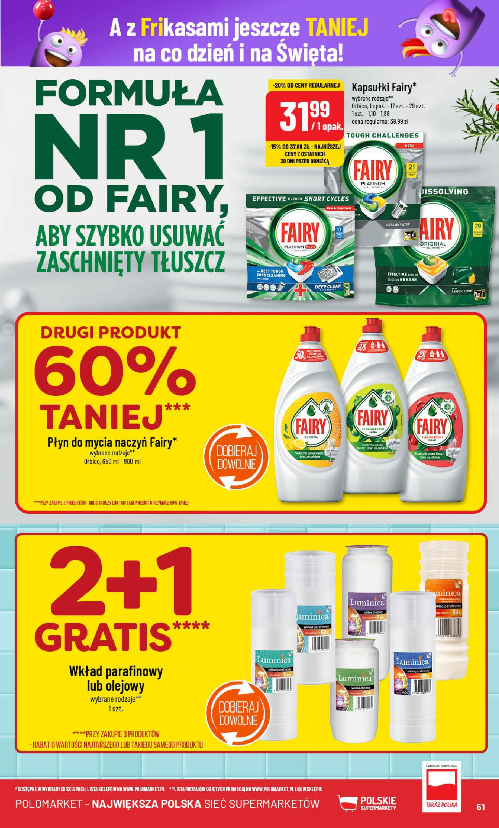 POLOmarket gazetka od 18.12.2024 | Boże Narodzenie 🎄🎁 | Strona: 61 | Produkty: Cytryna, Fairy platinum, Fairy, Płyn do mycia naczyń