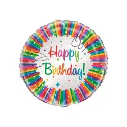 Heliumballon Regenbogen: Happy Birthday
