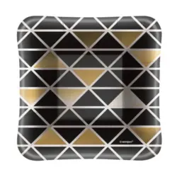 Teller Appetizer, eckig, 8 Stück, gold/schwarz