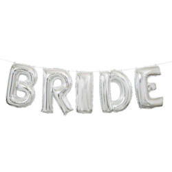 Ballonkette - Schriftzug: Bride, silber