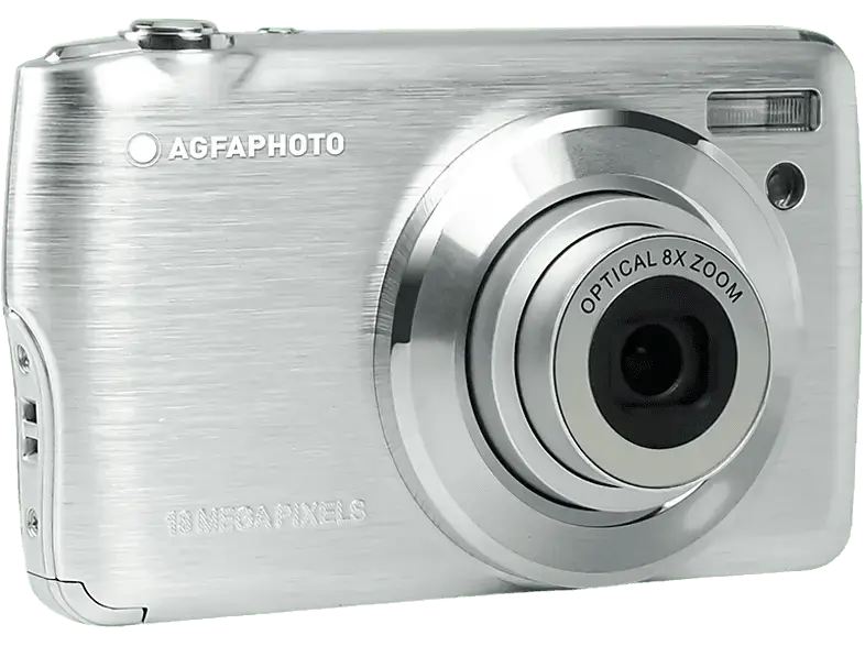 AgfaPhoto Realishot DC8200SL Digitalkamera, 8x optical Zoom, Full HD Video, 18 MP Foto, 2.7 Zoll LCD, Silber