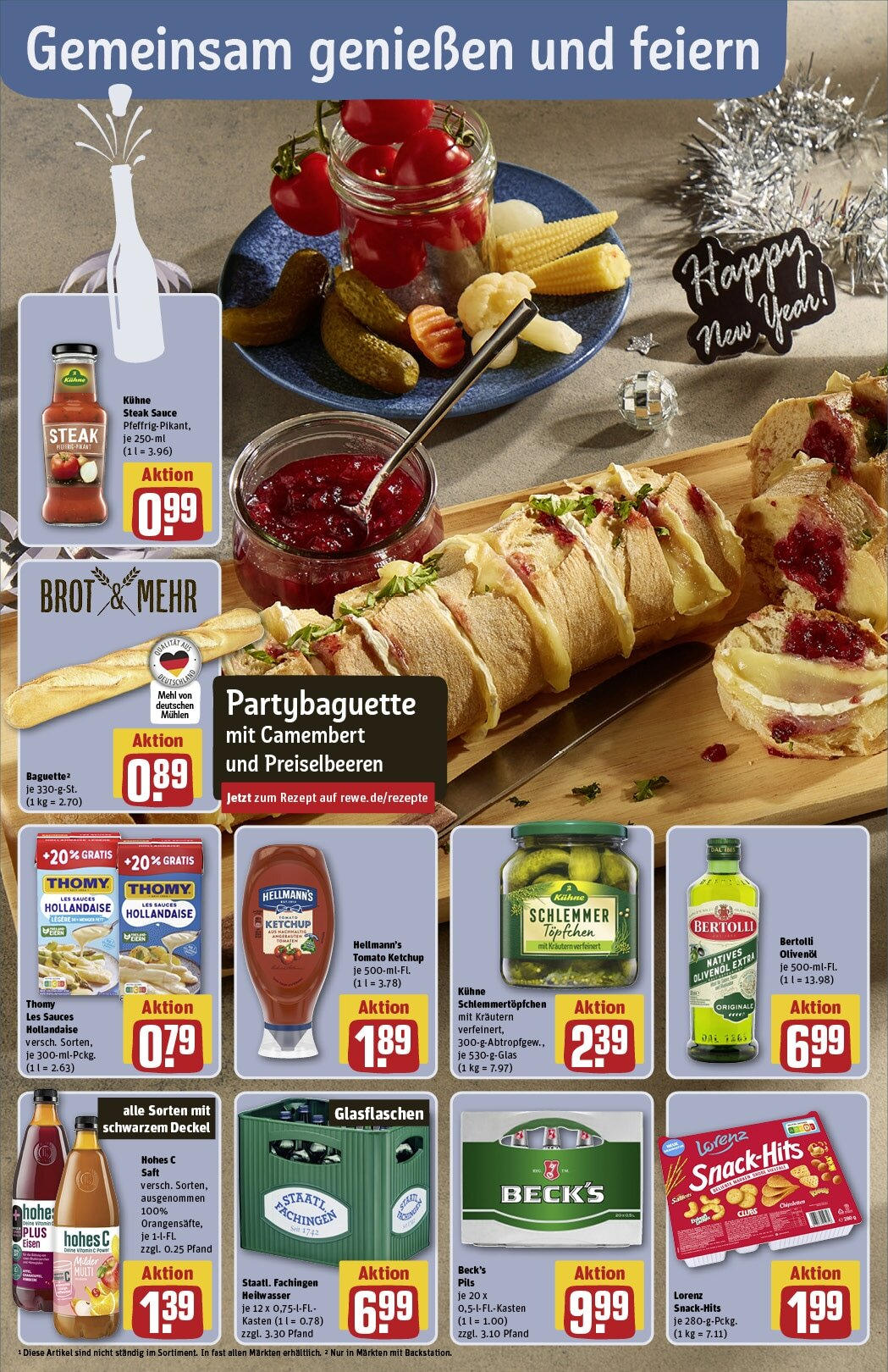 Rewe - Rewe: Wochenangebote (ab 22.12.2024) zum Blättern » Angebote | Seite: 6 | Produkte: Thomy les sauces, Mehl, Pils, Hohes c