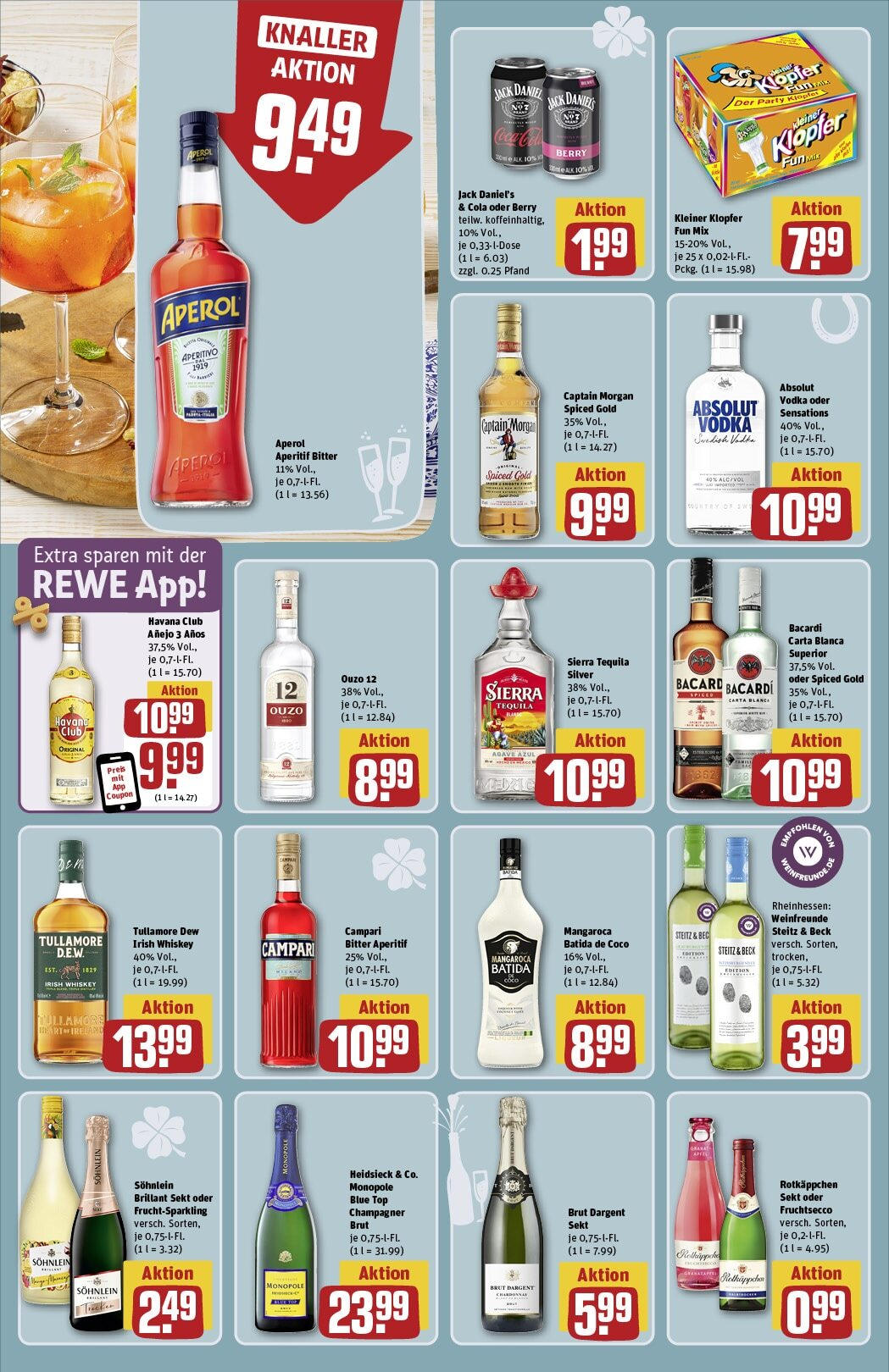 Rewe - Rewe: Wochenangebote (ab 22.12.2024) zum Blättern » Angebote | Seite: 16 | Produkte: Top, Jack Daniel's, Tequila, Vodka