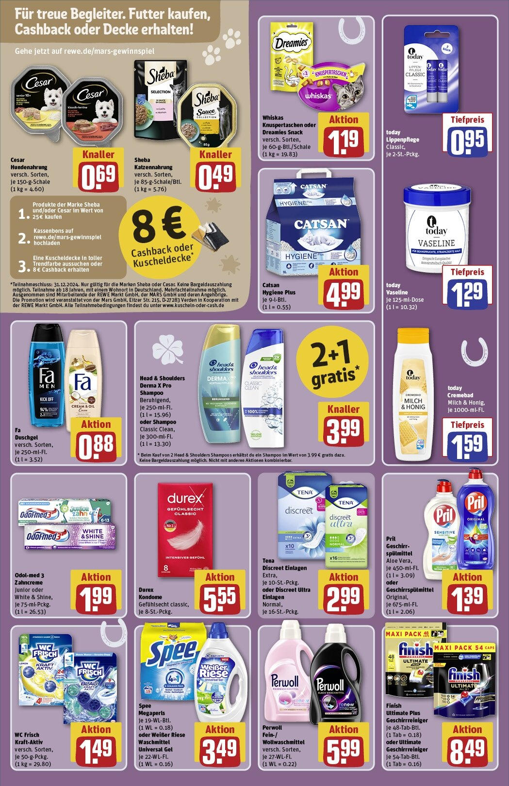 Rewe - Rewe: Wochenangebote (ab 22.12.2024) zum Blättern » Angebote | Seite: 22 | Produkte: Catsan, Head & shoulders, Shampoo, Geschirrspülmittel