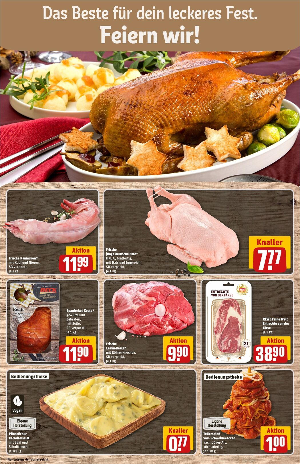 Rewe - Berlin-Zehlendorf, Clayallee 336 (ab 23.12.2024) zum Blättern » Angebote | Seite: 10 | Produkte: Schweinenacken, Entrecote