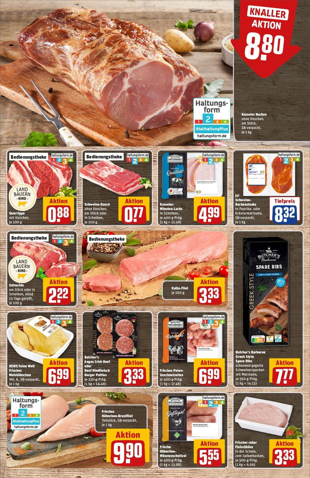 Rewe - Rewe: Wochenangebote (ab 22.12.2024) zum Blättern » Angebote | Seite: 8 | Produkte: Nackensteaks, Hahnchen, Burger, Rindfleisch