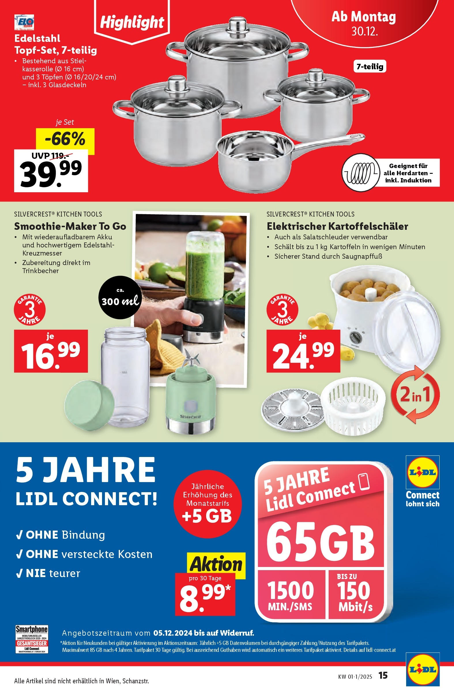 Lidl - Lidl: Flugblatt in deiner Nähe ab 29.12.2024 - Angebote ab donnerstag | Seite: 15 | Produkte: Kartoffeln, Smartphone