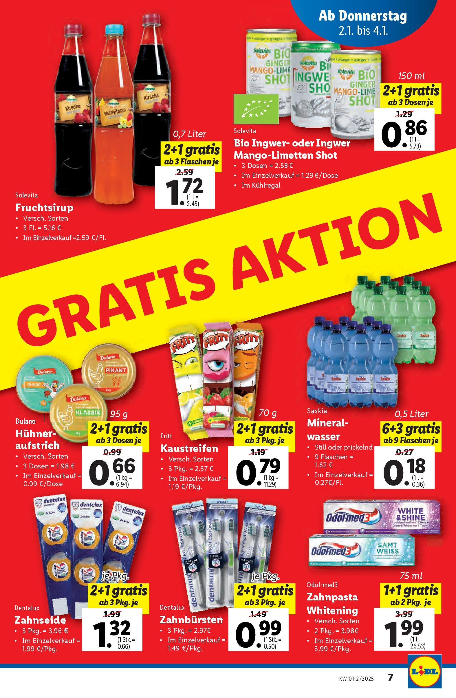 Lidl - Lidl: Flugblatt in deiner Nähe ab 29.12.2024 - Angebote ab donnerstag | Seite: 23 | Produkte: Wasser, Zahnpasta