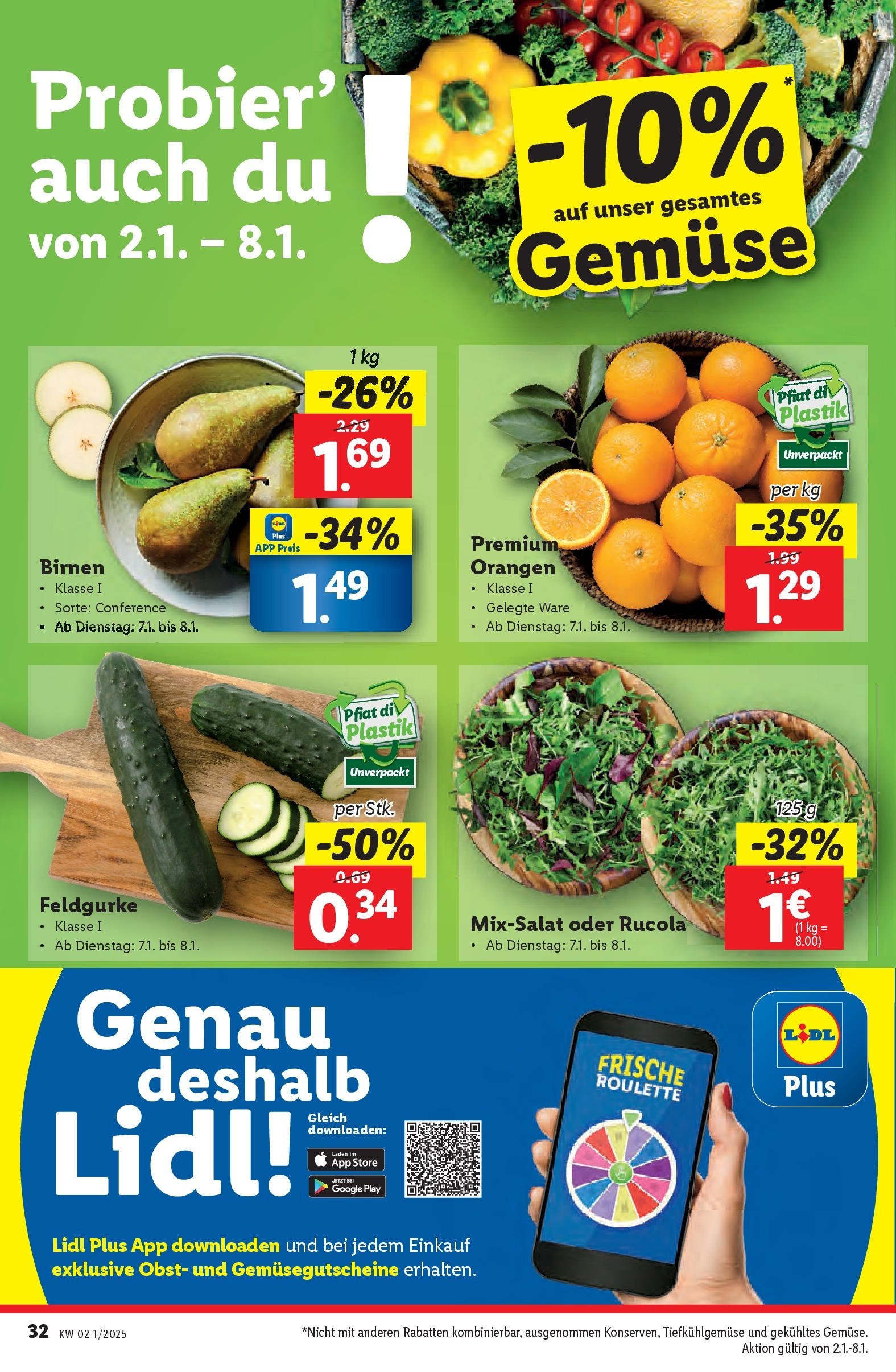 Lidl - Lidl: Flugblatt in deiner Nähe ab 29.12.2024 - Angebote ab donnerstag | Seite: 50 | Produkte: Gemüse, Obst, Orangen