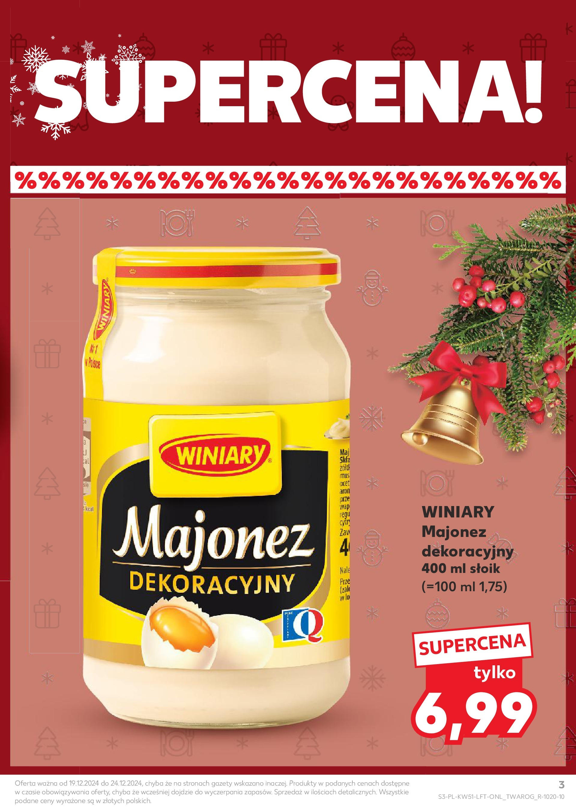 Kaufland gazetka od 19.12.2024 | Boże Narodzenie 🎄🎁 | Strona: 3 | Produkty: Majonez