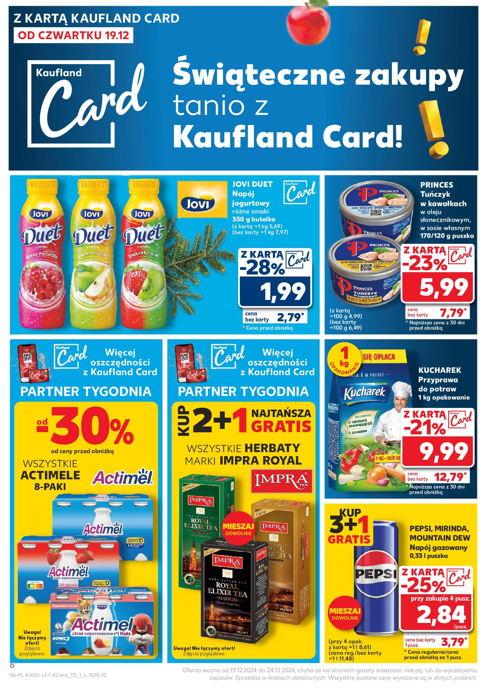 Kaufland gazetka od 19.12.2024 | Boże Narodzenie 🎄🎁 | Strona: 6 | Produkty: Karta, Gruszka, Tuńczyk, Kiwi