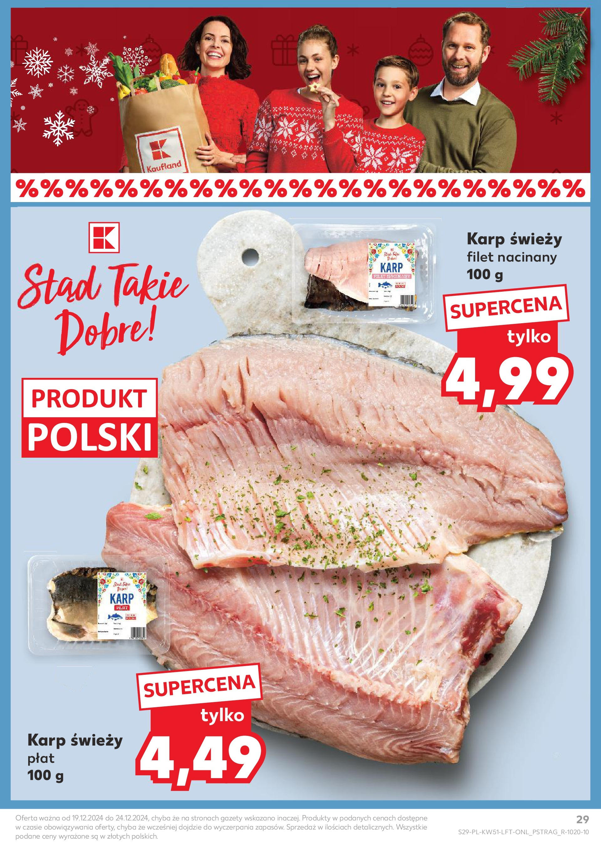 Kaufland gazetka od 19.12.2024 | Boże Narodzenie 🎄🎁 | Strona: 29 | Produkty: Karp