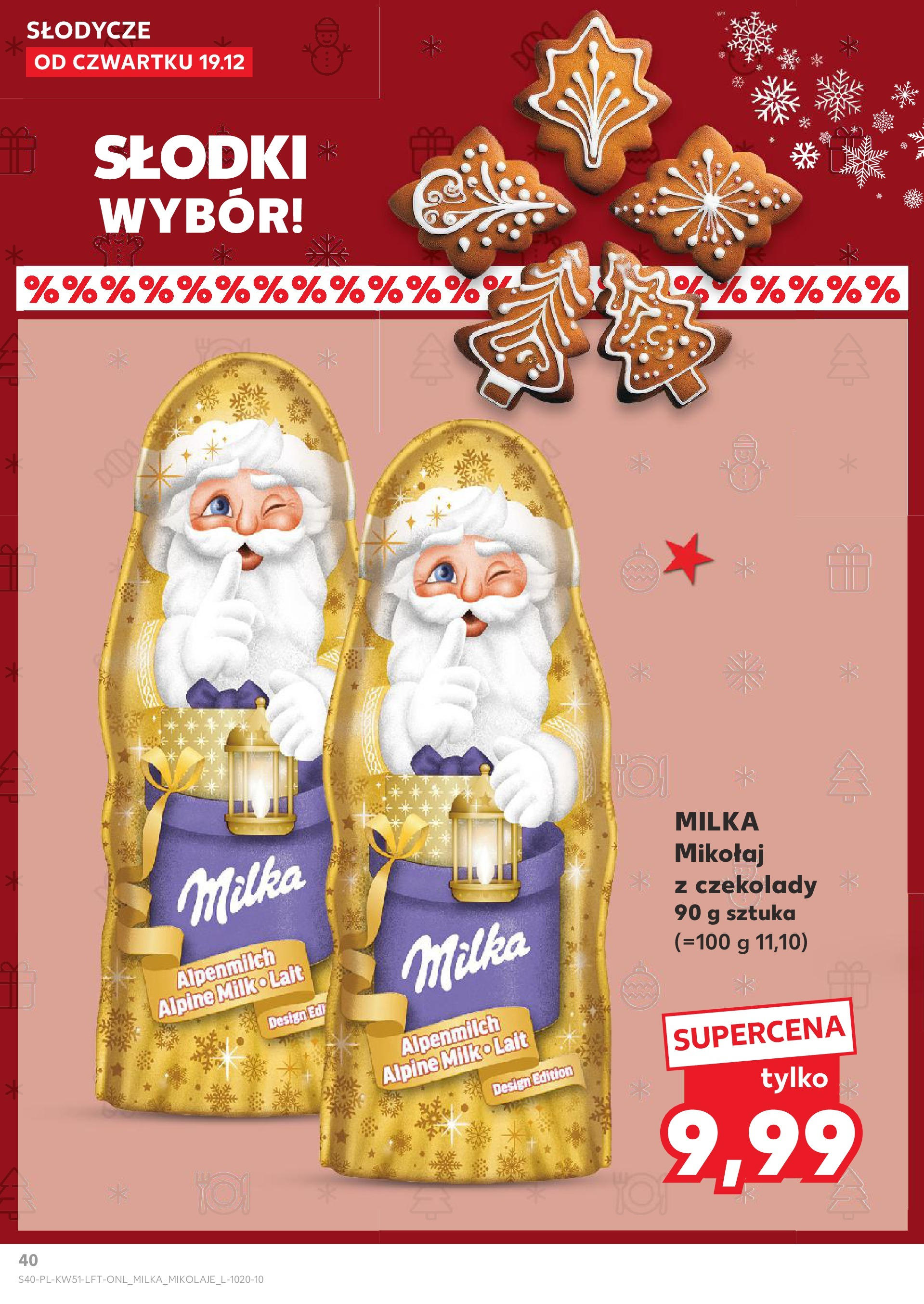 Kaufland gazetka od 19.12.2024 | Boże Narodzenie 🎄🎁 | Strona: 40 | Produkty: Czekolady, Słodycze, Milka