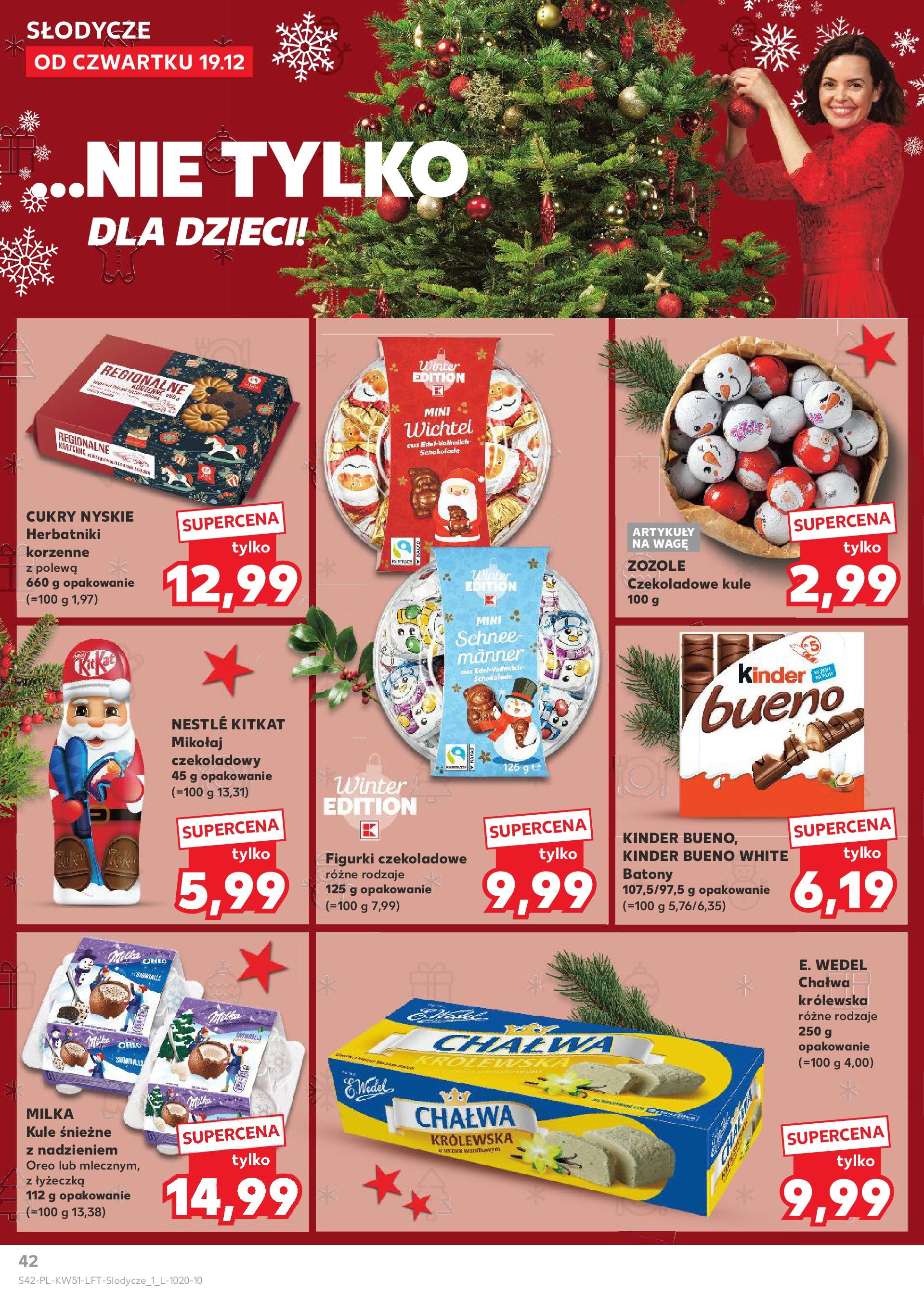 Kaufland gazetka od 19.12.2024 | Boże Narodzenie 🎄🎁 | Strona: 42 | Produkty: Słodycze, Figurki, Milka, Herbatniki