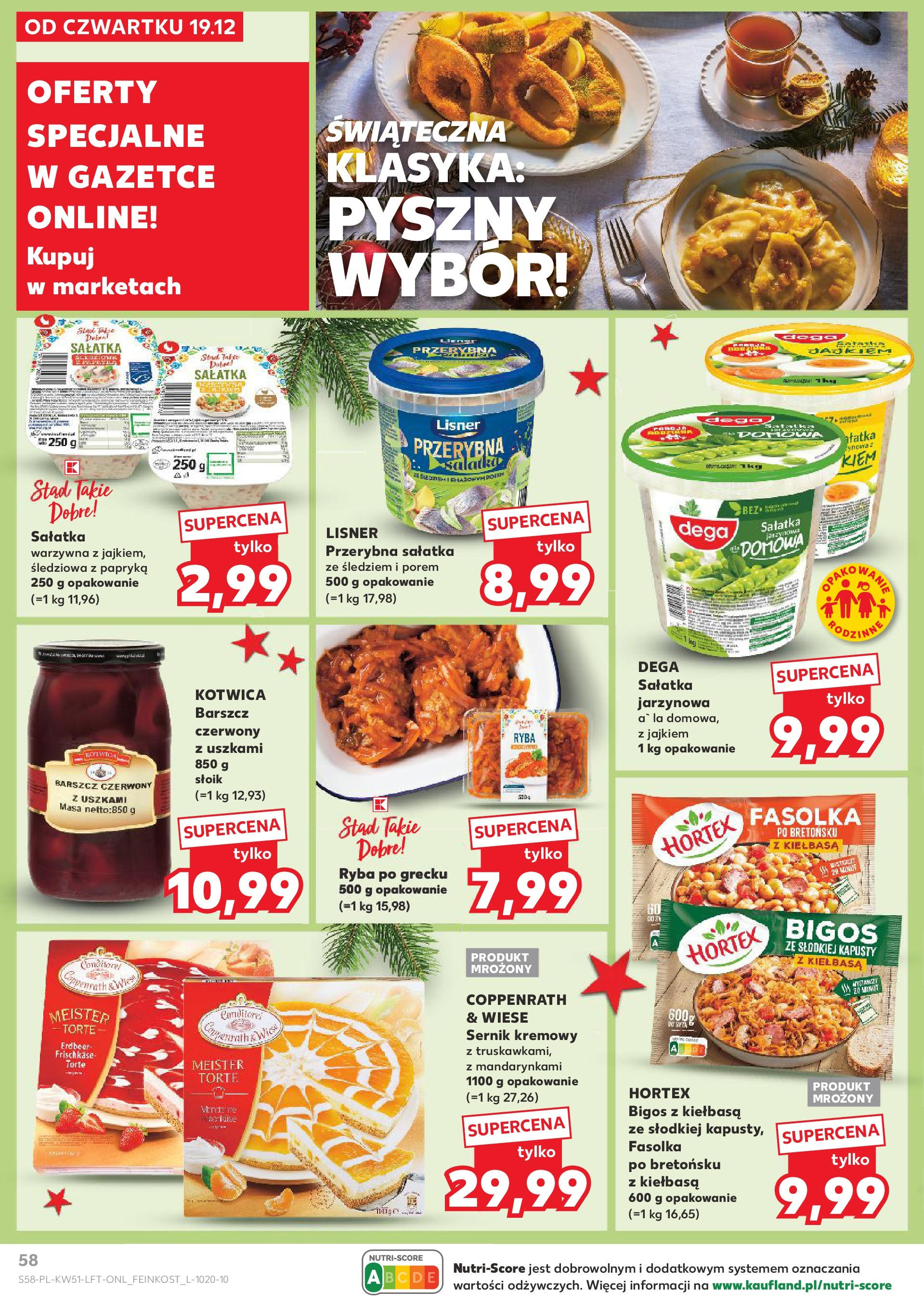 Kaufland gazetka od 19.12.2024 | Boże Narodzenie 🎄🎁 | Strona: 58 | Produkty: Barszcz, Papryka, Ryba po grecku, Ryba