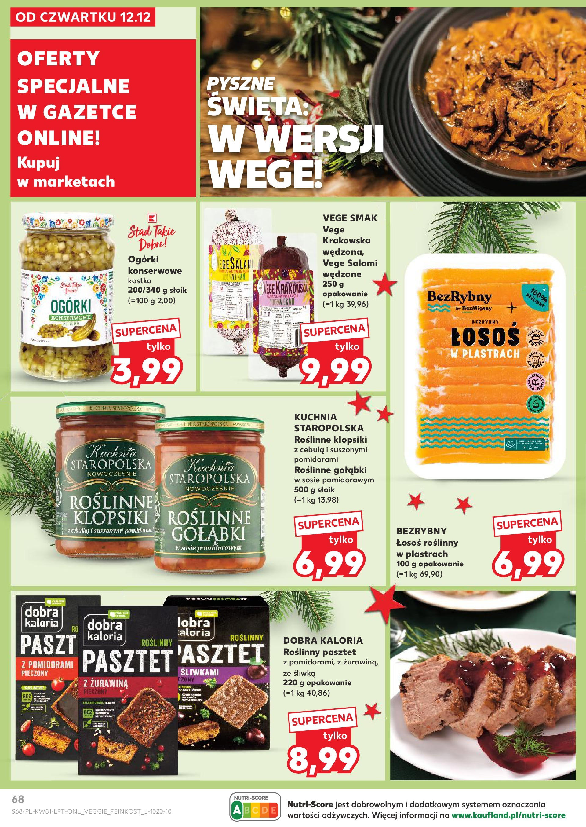 Kaufland gazetka od 19.12.2024 | Boże Narodzenie 🎄🎁 | Strona: 68 | Produkty: Łosoś, Żurawina, Klopsiki, Salami