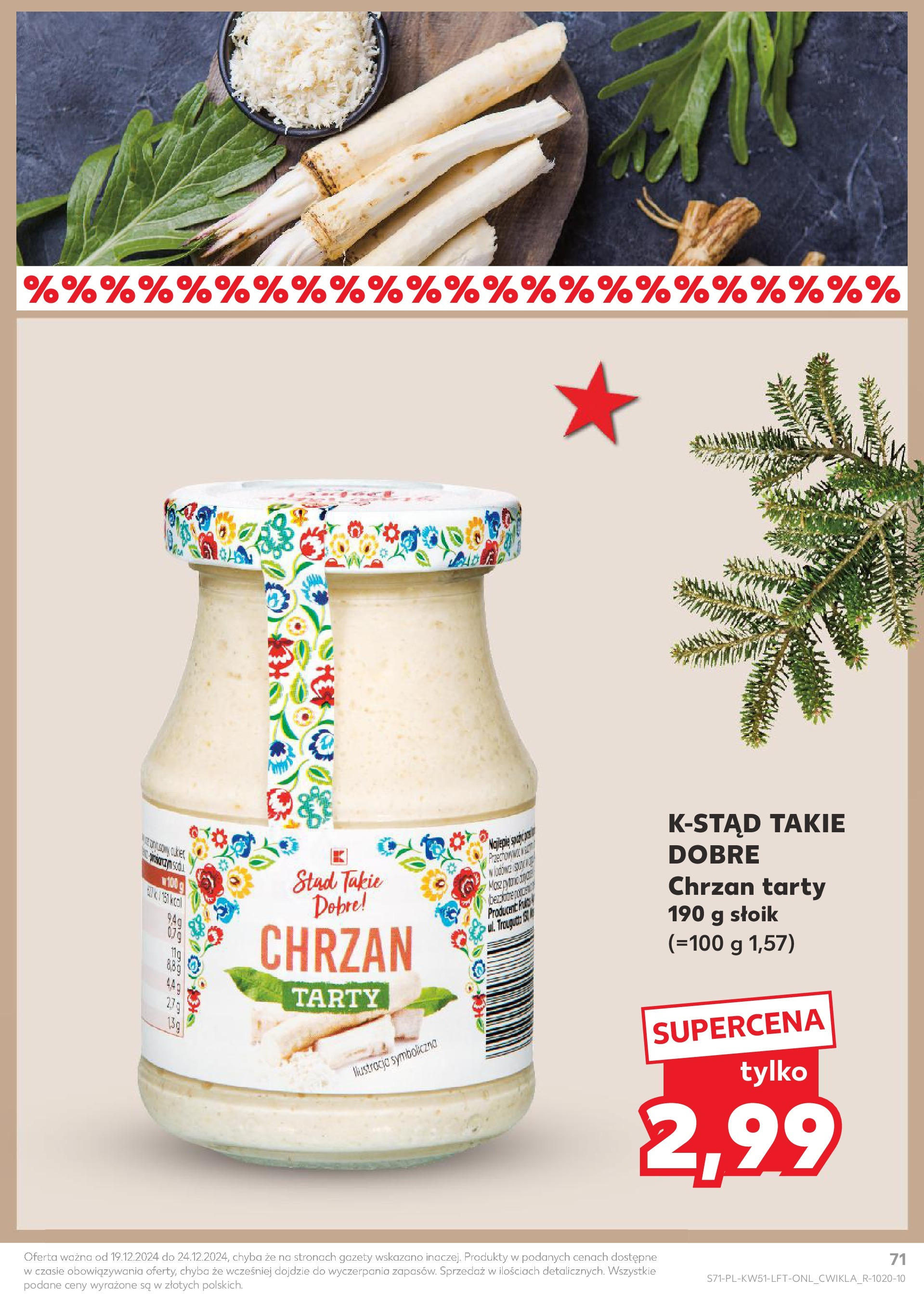 Kaufland gazetka od 19.12.2024 | Boże Narodzenie 🎄🎁 | Strona: 71 | Produkty: Chrzan