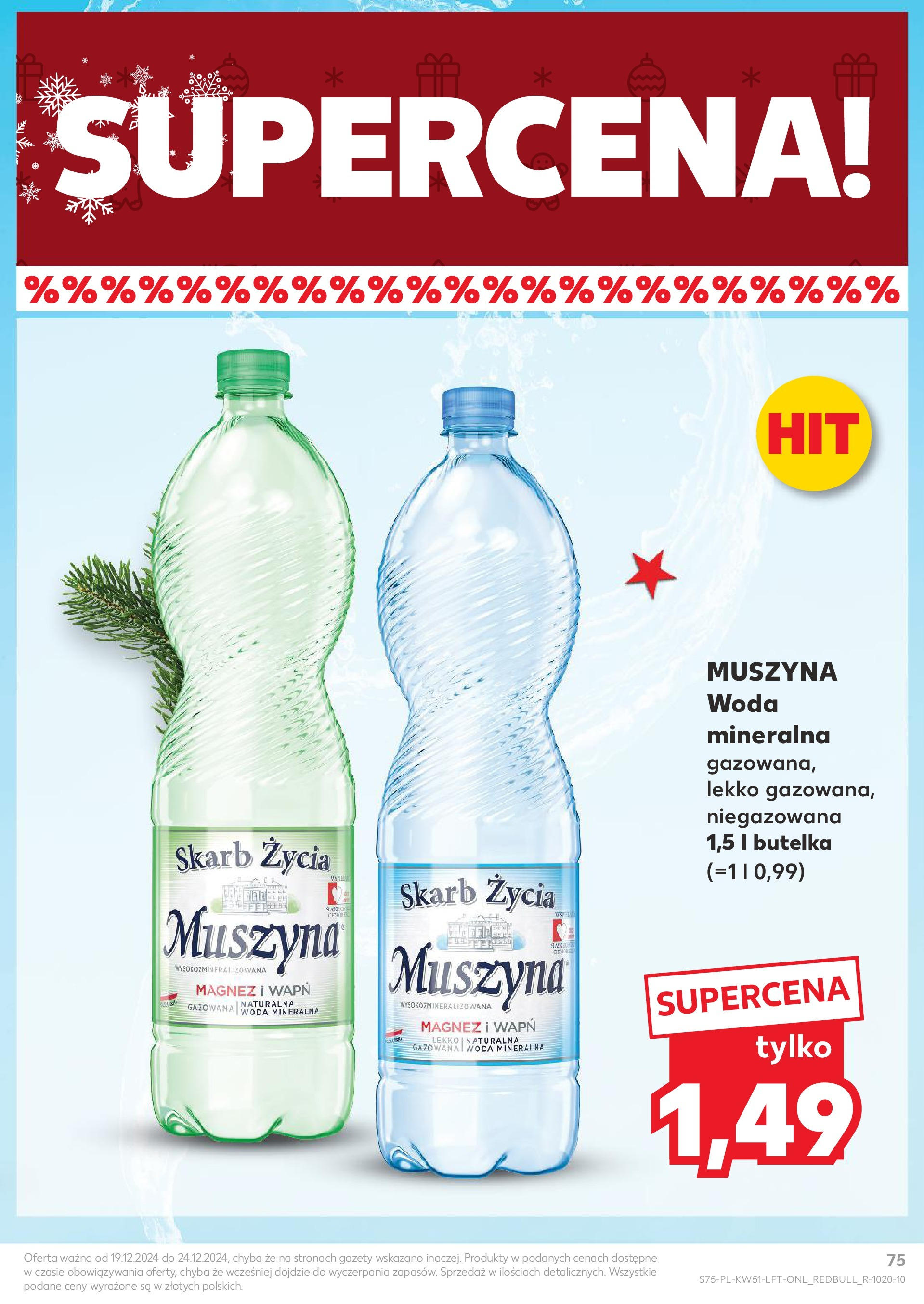 Kaufland gazetka od 19.12.2024 | Boże Narodzenie 🎄🎁 | Strona: 75 | Produkty: Muszyna Woda, Woda