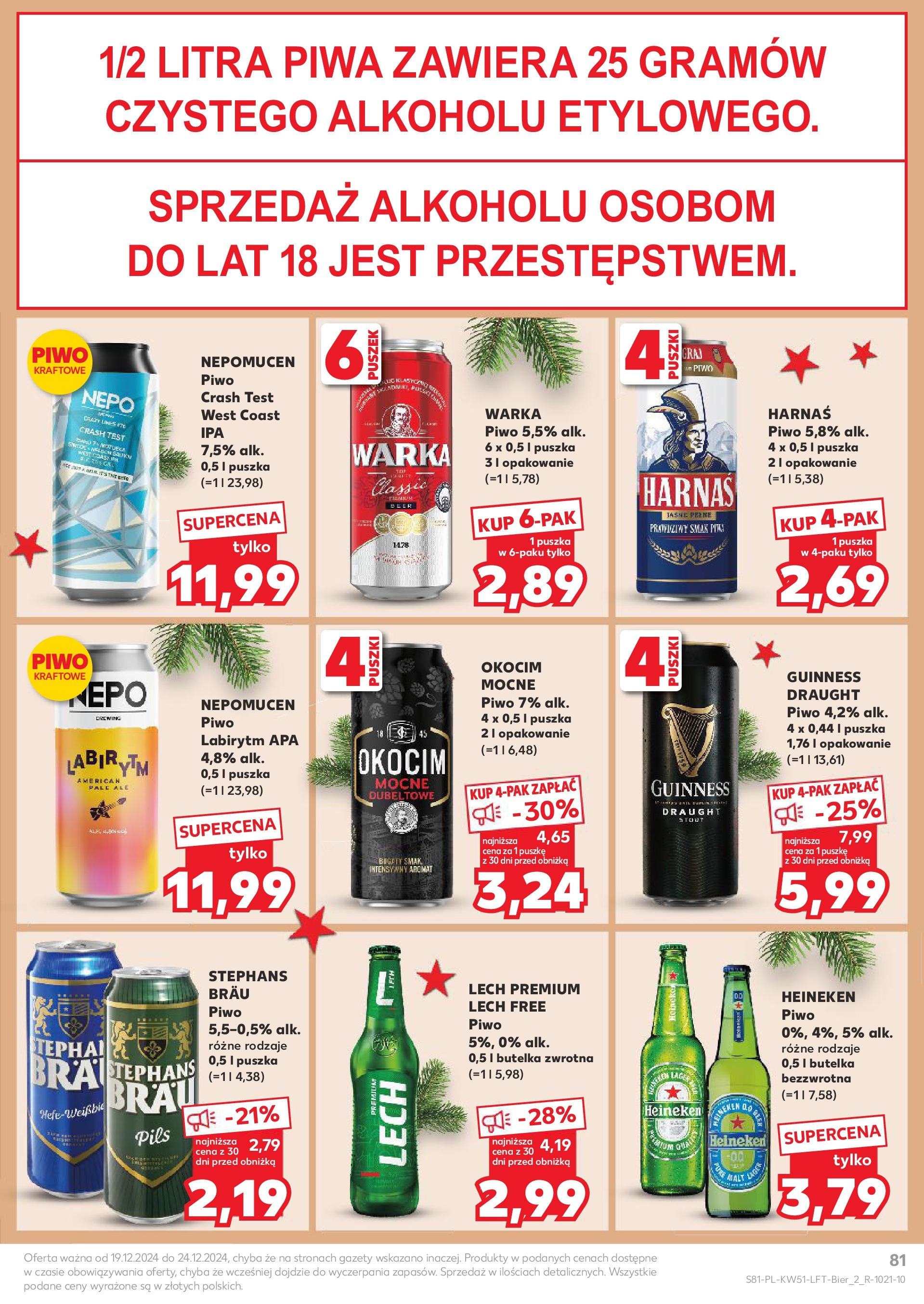 Kaufland gazetka od 19.12.2024 | Boże Narodzenie 🎄🎁 | Strona: 81 | Produkty: Gęś, Harnaś, Piwo, Heineken