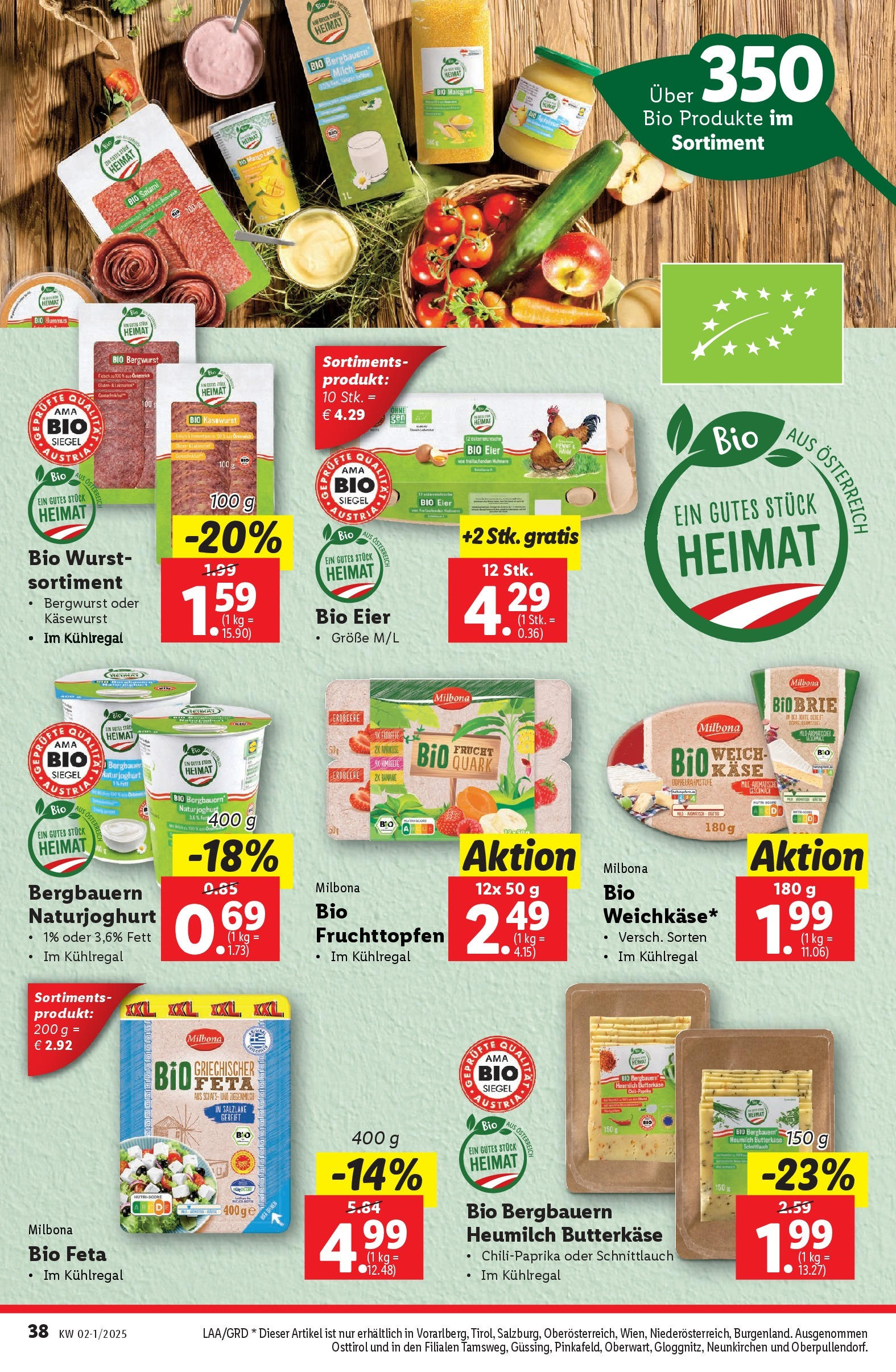 Lidl - Lidl: Flugblatt in deiner Nähe ab 01.01.2025 - Angebote ab donnerstag | Seite: 40 | Produkte: Wurst, Milch, Käse, Eier