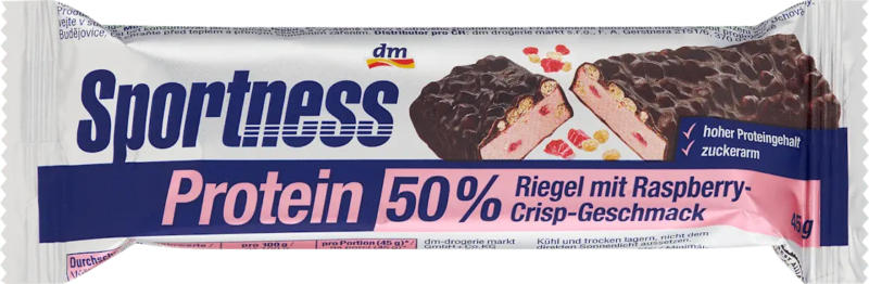 Sportness Proteinriegel 50%, Raspberry Crisp Geschmack