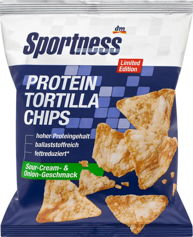 Sportness Protein Tortilla Chips, Sour Cream & Onion Geschmack