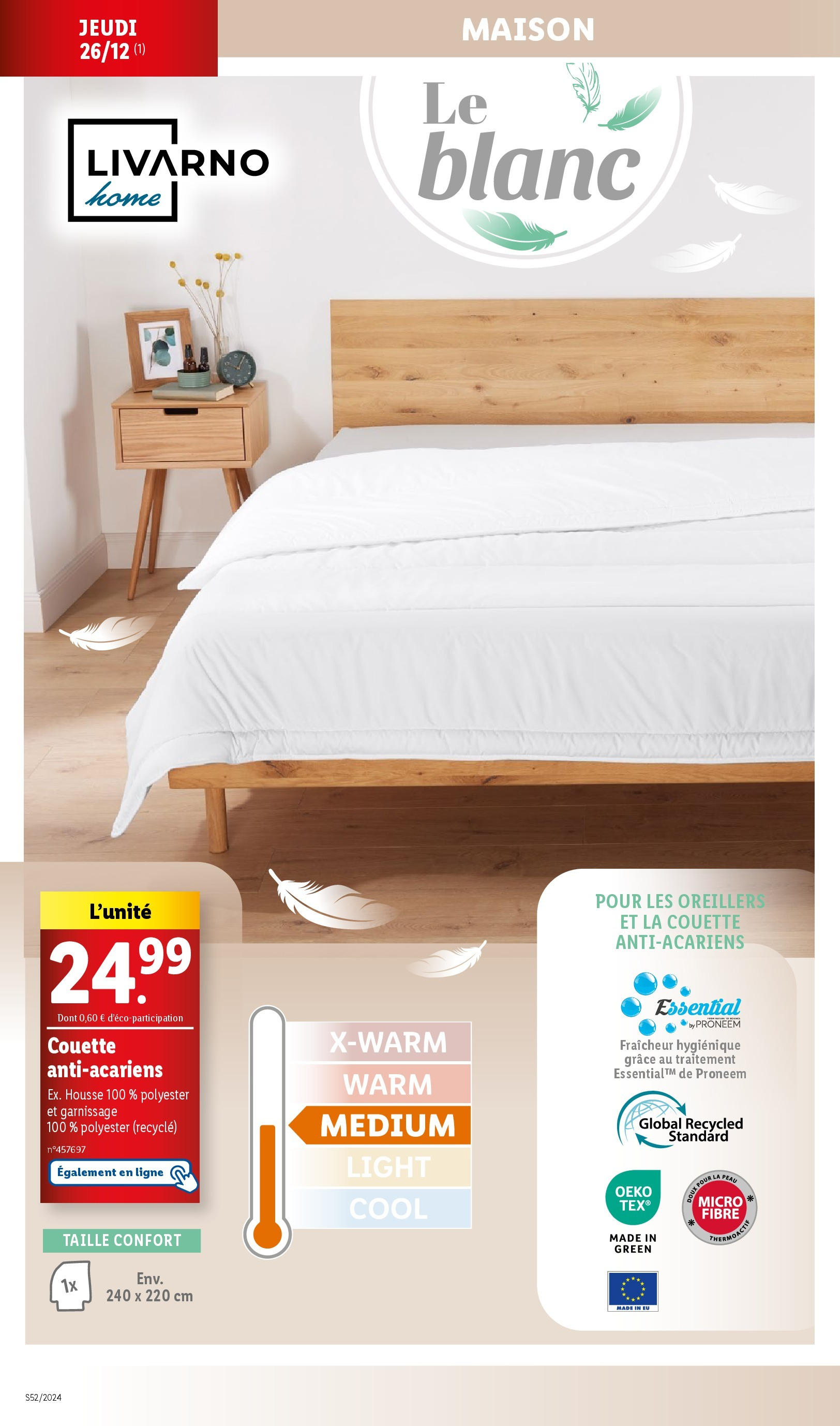 Catalogue LIDL du 22/12/2024 | Promo prospectus en ligne | Page: 18 | Produits: La couette, Couette