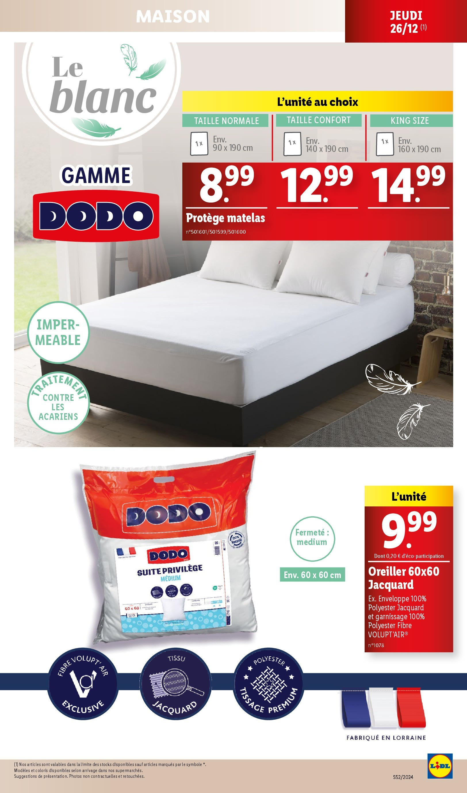 Catalogue LIDL du 22/12/2024 | Promo prospectus en ligne | Page: 23 | Produits: Enveloppe, Matelas, Oreiller