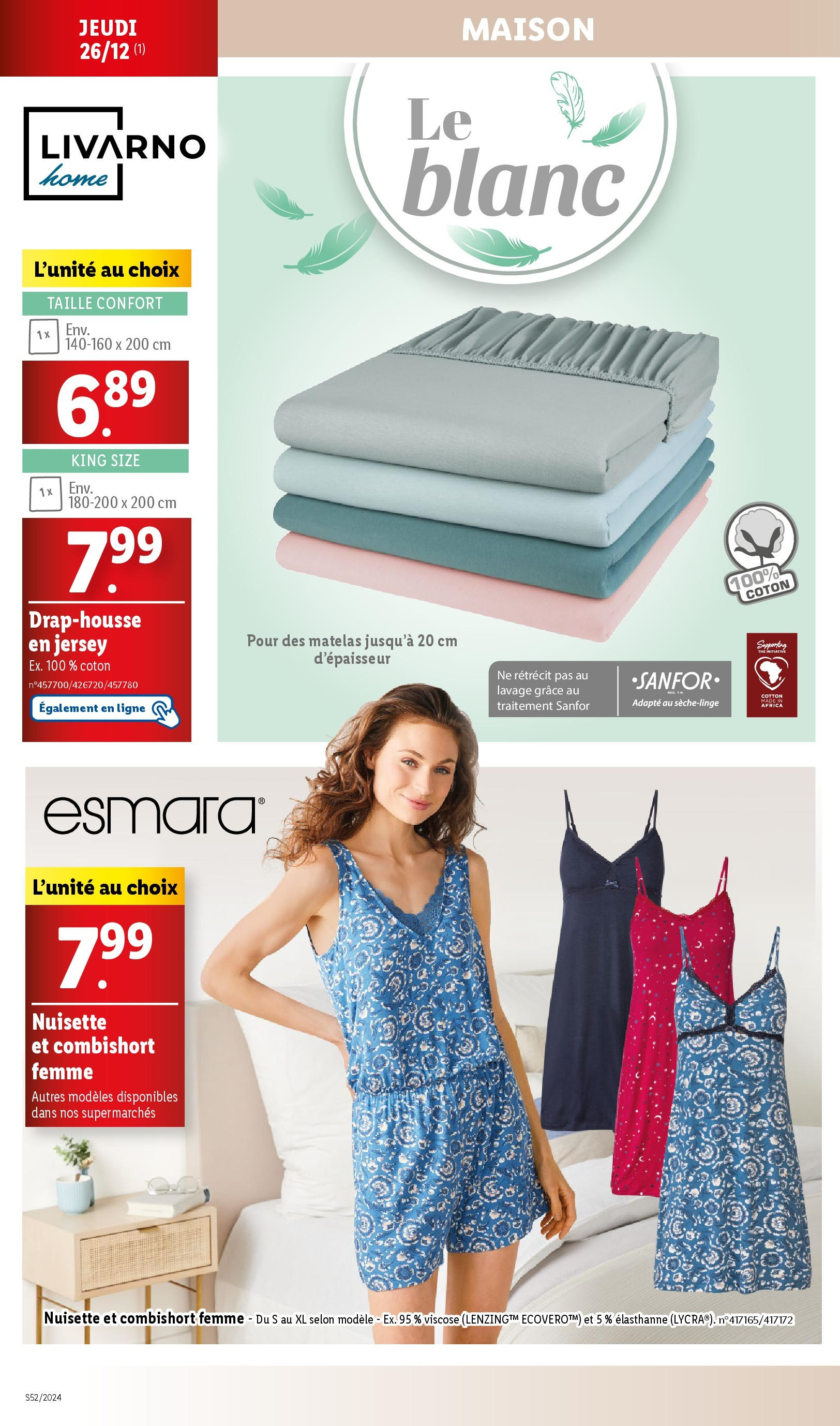 Catalogue LIDL du 22/12/2024 | Promo prospectus en ligne | Page: 24 | Produits: Nuisette, Coton, Matelas, Thé