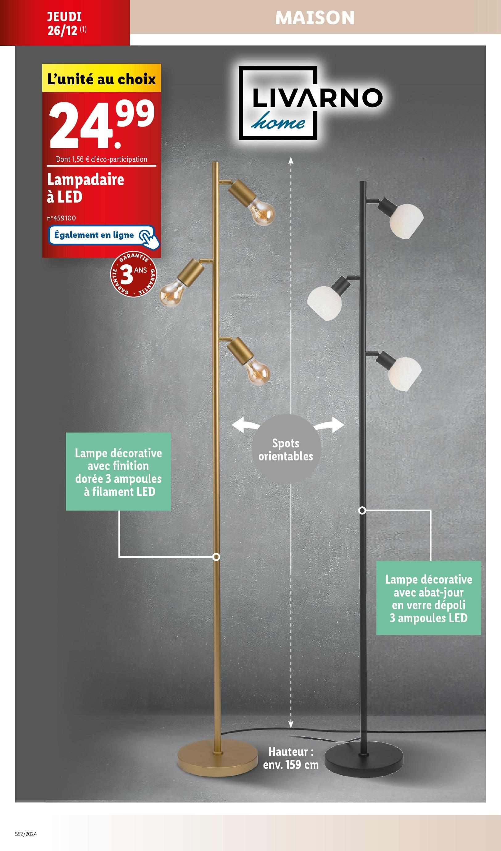 Catalogue LIDL du 22/12/2024 | Promo prospectus en ligne | Page: 28 | Produits: Lampadaire, Lampe