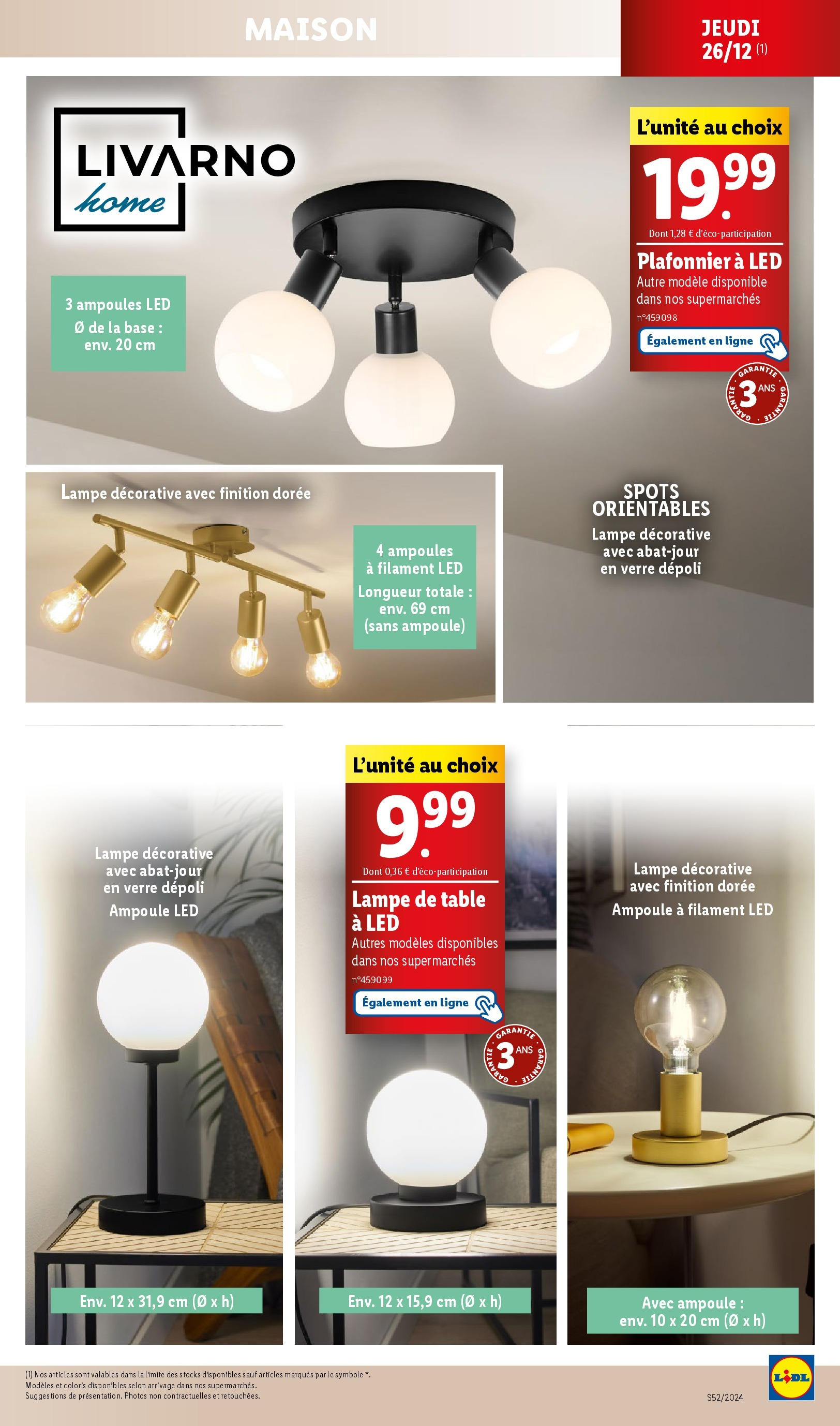 Catalogue LIDL du 22/12/2024 | Promo prospectus en ligne | Page: 29 | Produits: Base, Plafonnier, Table, Lampe