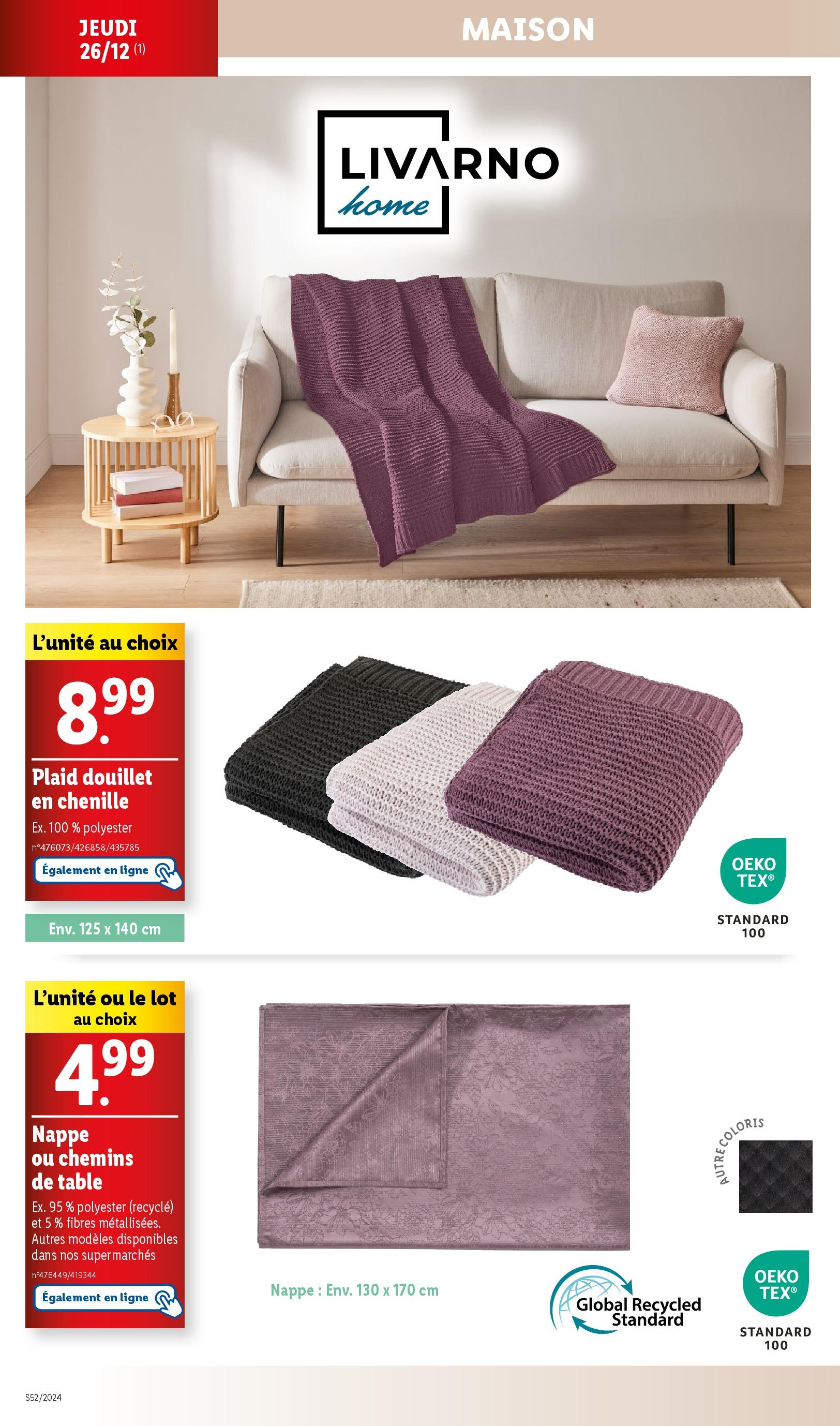 Catalogue LIDL du 22/12/2024 | Promo prospectus en ligne | Page: 30 | Produits: Table, Nappe