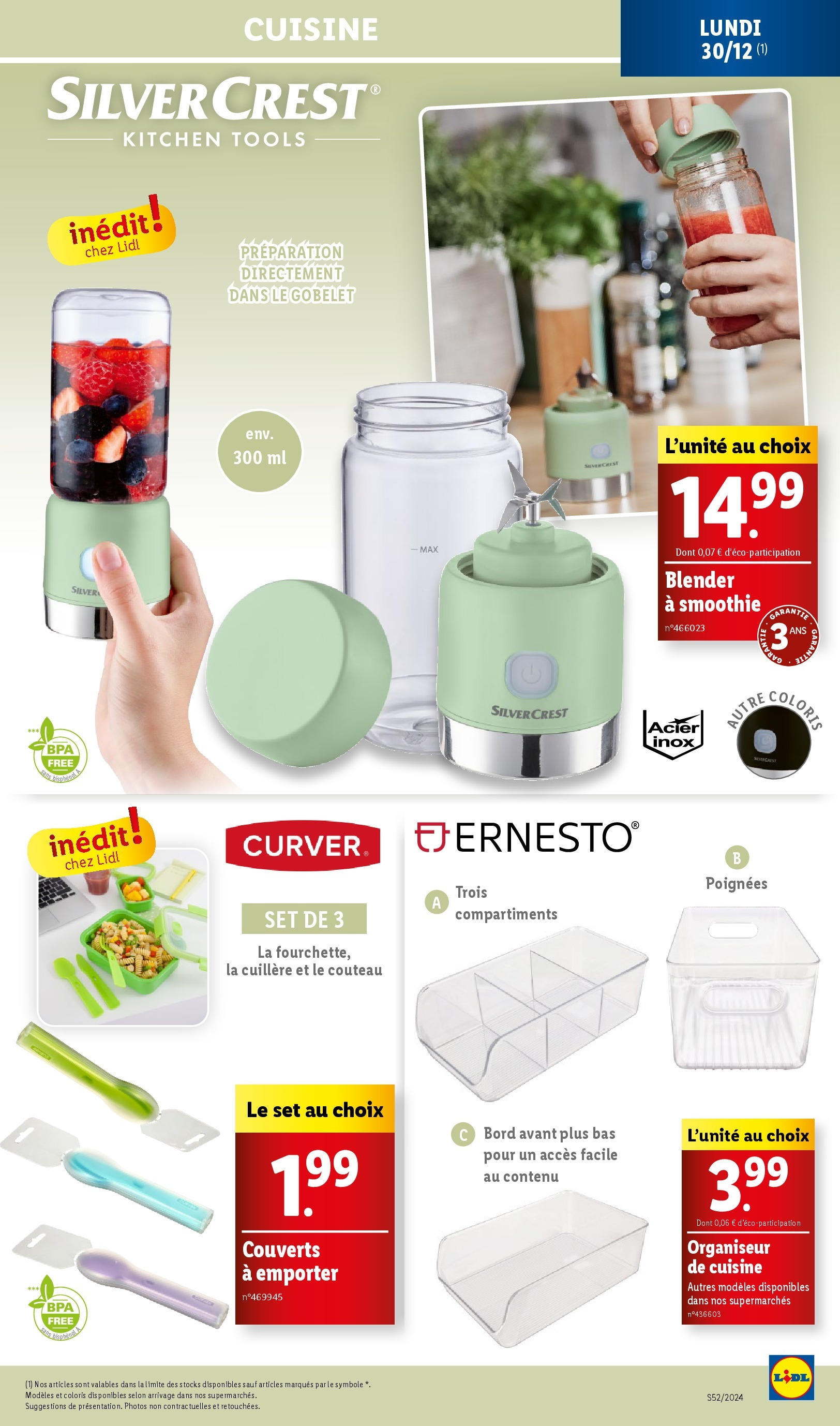 Catalogue LIDL du 25/12/2024 | Promo prospectus en ligne | Page: 55 | Produits: Couteau, Blender, Poignées