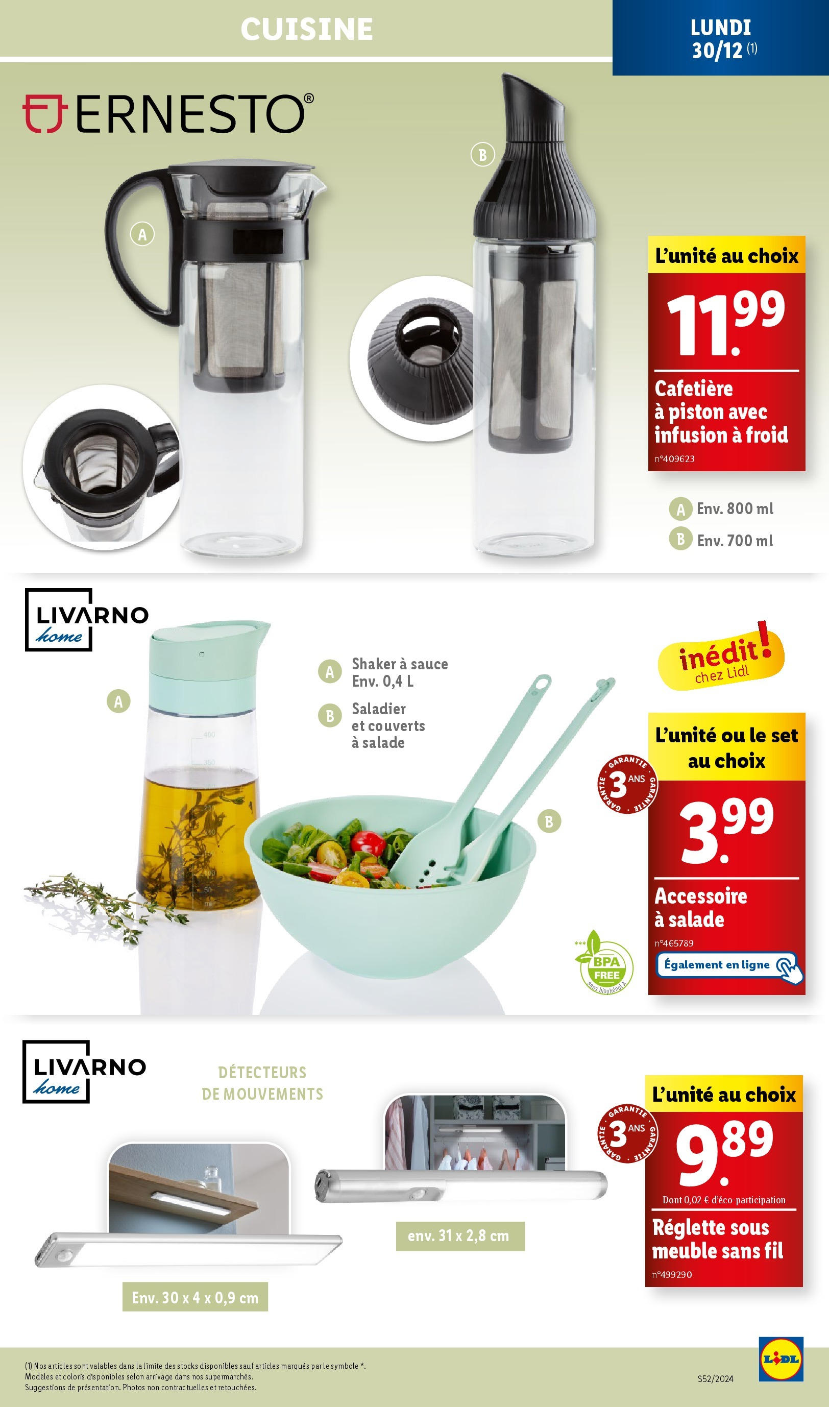 Catalogue LIDL du 25/12/2024 | Promo prospectus en ligne | Page: 57 | Produits: Salade, Cafetière, Meuble, Infusion