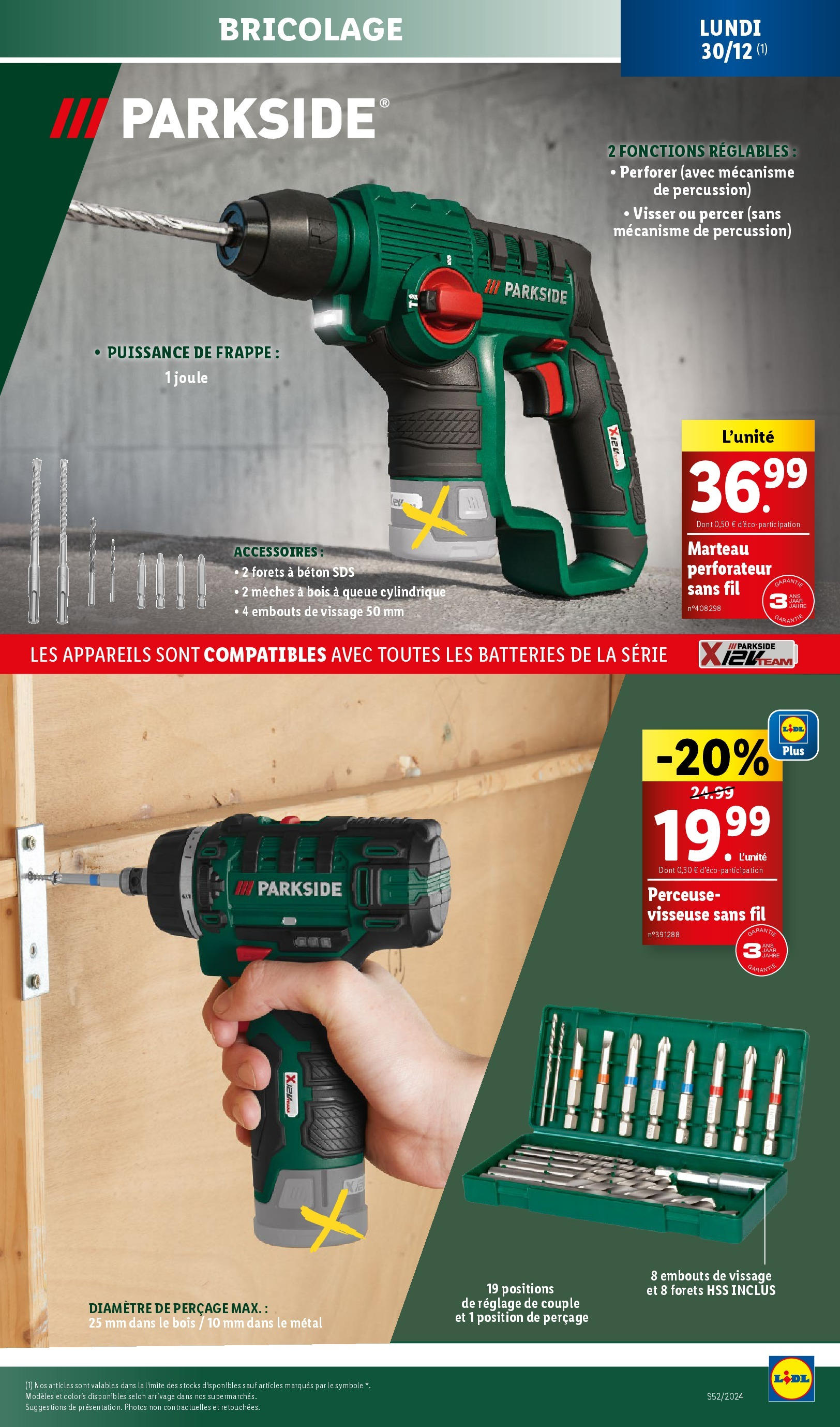 Catalogue LIDL du 25/12/2024 | Promo prospectus en ligne | Page: 63 | Produits: Perceuse, Marteau, Perceuse Visseuse