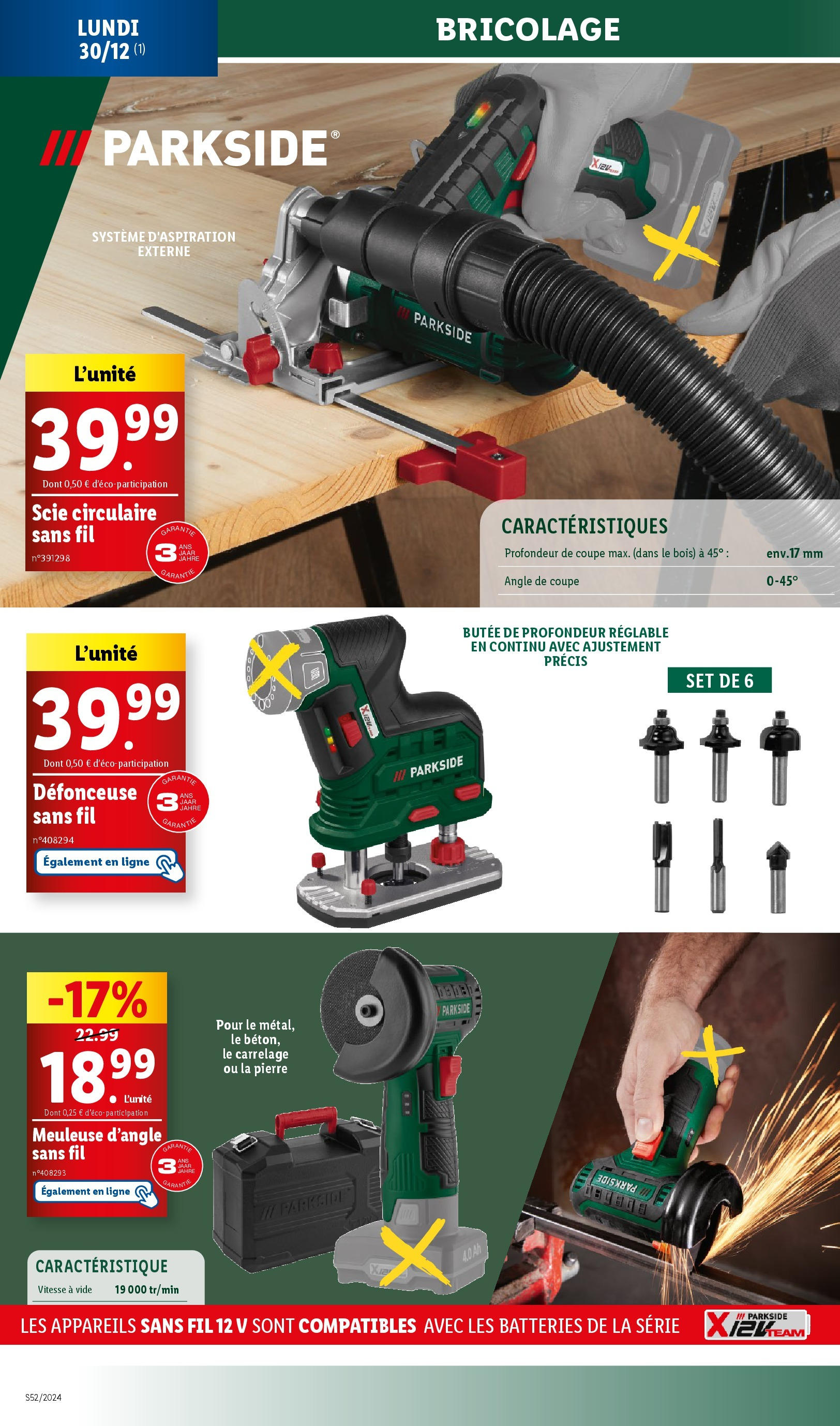 Catalogue LIDL du 25/12/2024 | Promo prospectus en ligne | Page: 64 | Produits: Meuleuse, Scie circulaire