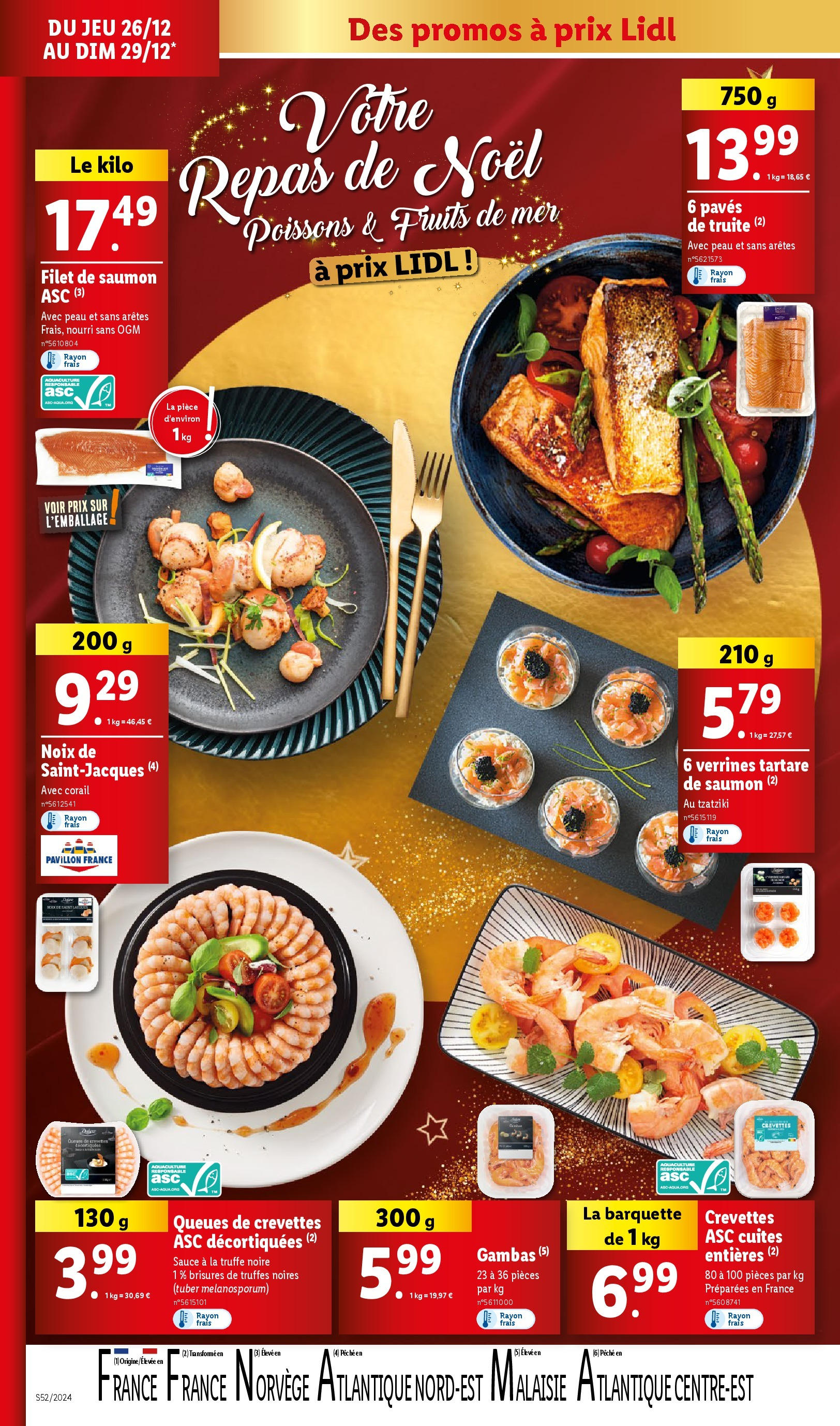 Catalogue LIDL du 25/12/2024 | Promo prospectus en ligne | Page: 6 | Produits: Filet de saumon, Verrines, Saumon, Noix