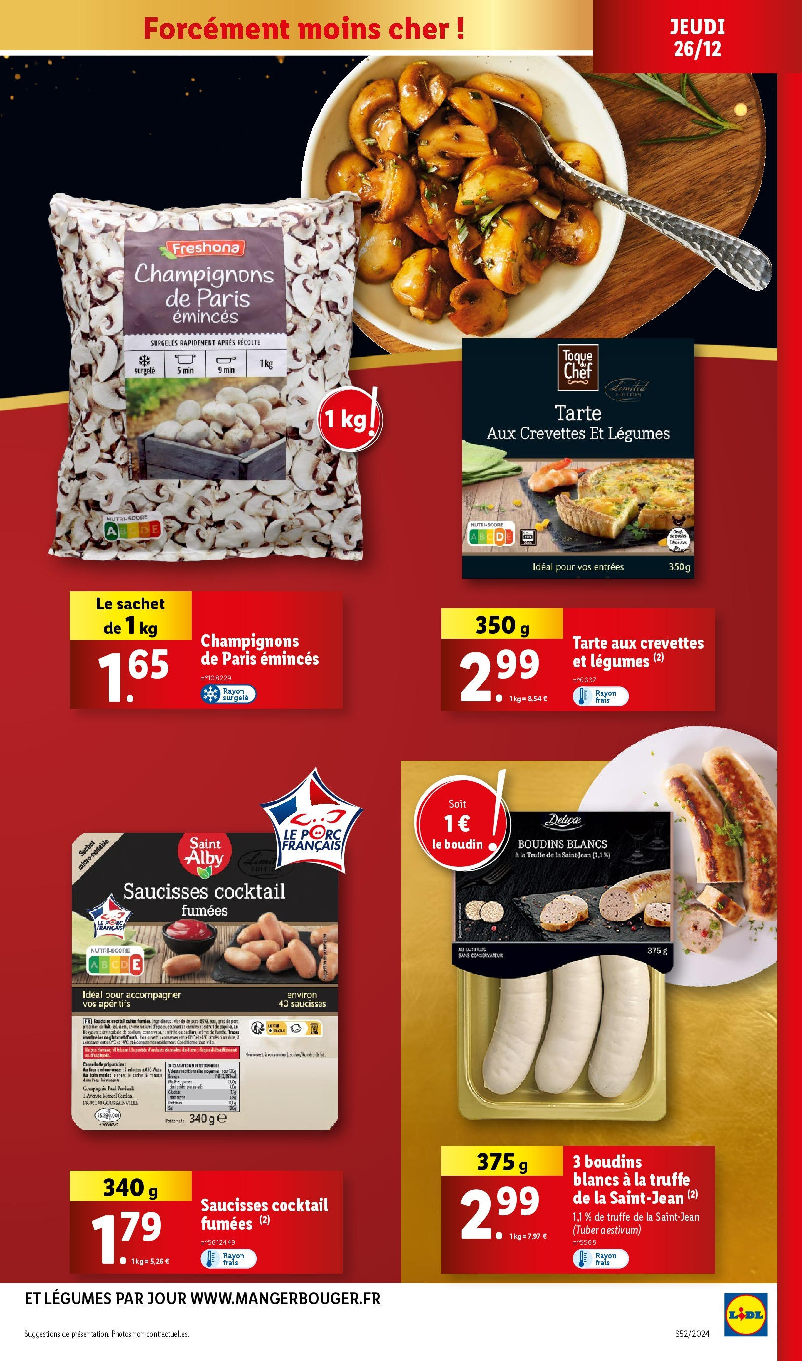 Catalogue LIDL du 25/12/2024 | Promo prospectus en ligne | Page: 11 | Produits: Poids, Crevettes, Lait, Porc