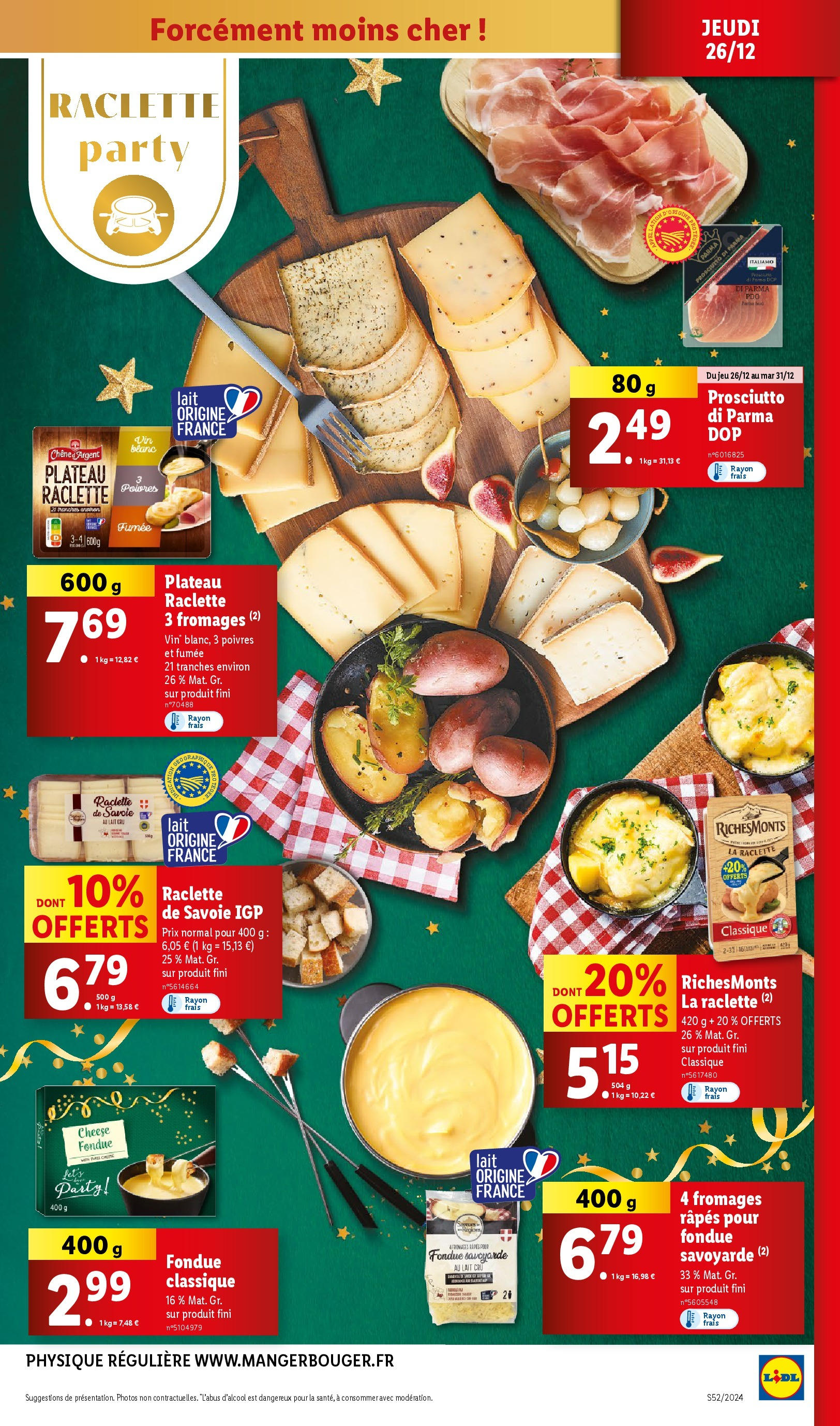 Catalogue LIDL du 25/12/2024 | Promo prospectus en ligne | Page: 15 | Produits: Plateau, Raclette, Lait, Vin