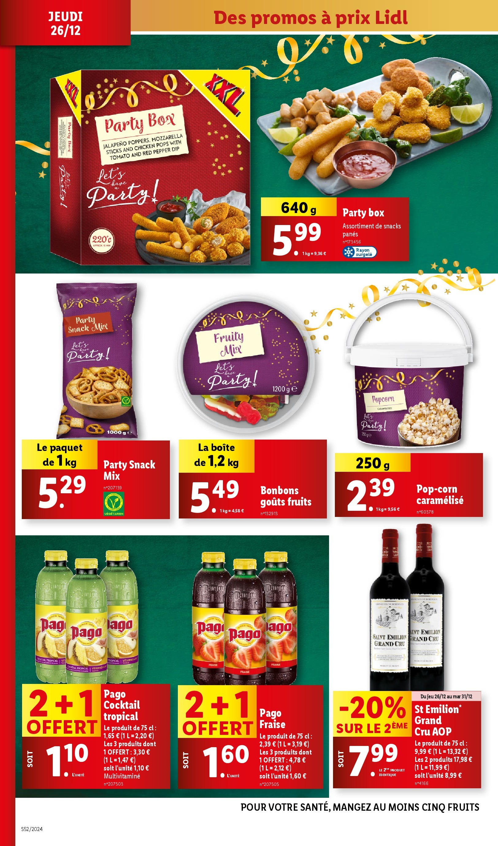 Catalogue LIDL du 25/12/2024 | Promo prospectus en ligne | Page: 16 | Produits: Fraise, Popcorn, Mozzarella, Bonbons