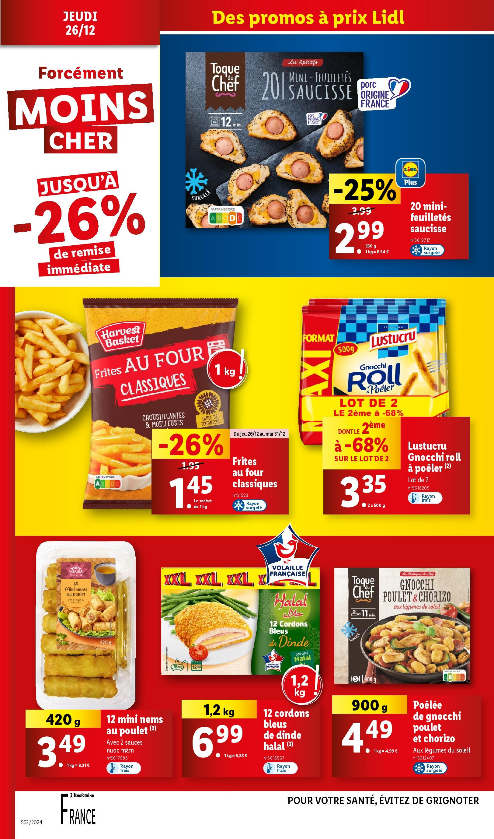 Catalogue LIDL du 25/12/2024 | Promo prospectus en ligne | Page: 18 | Produits: Chorizo, Frites, Volaille, Porc