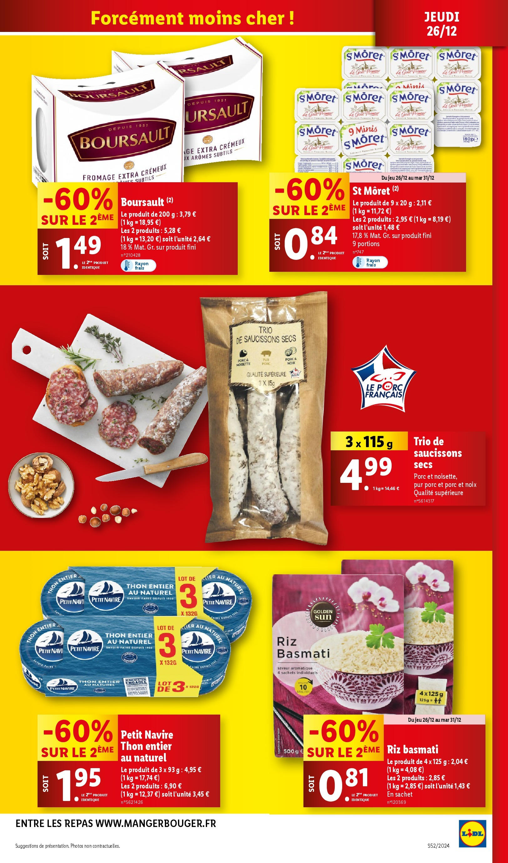 Catalogue LIDL du 25/12/2024 | Promo prospectus en ligne | Page: 19 | Produits: Thon, Porc, Riz, Noix