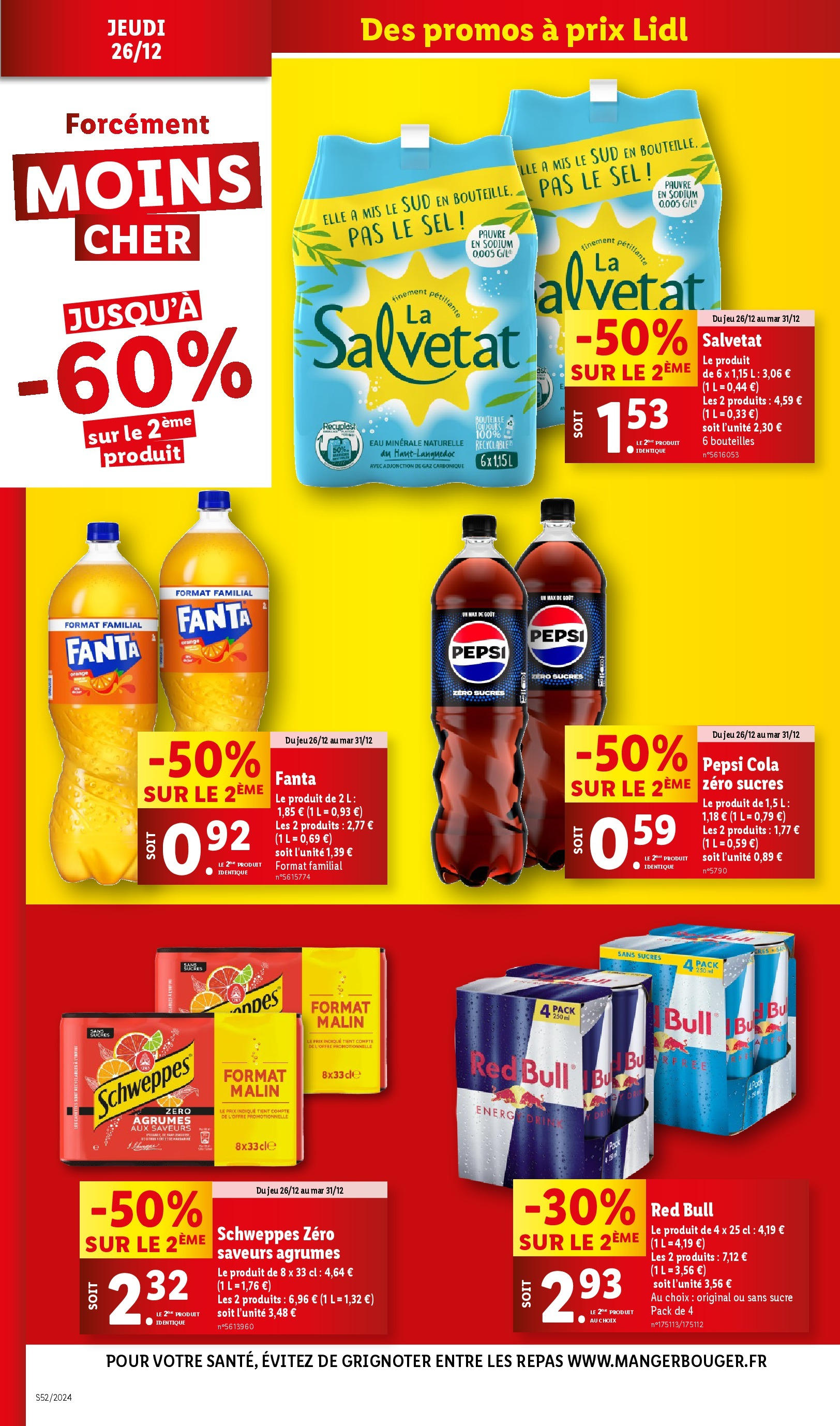 Catalogue LIDL du 25/12/2024 | Promo prospectus en ligne | Page: 22 | Produits: Eau minérale, Sucre, Eau minérale naturelle, Red bull