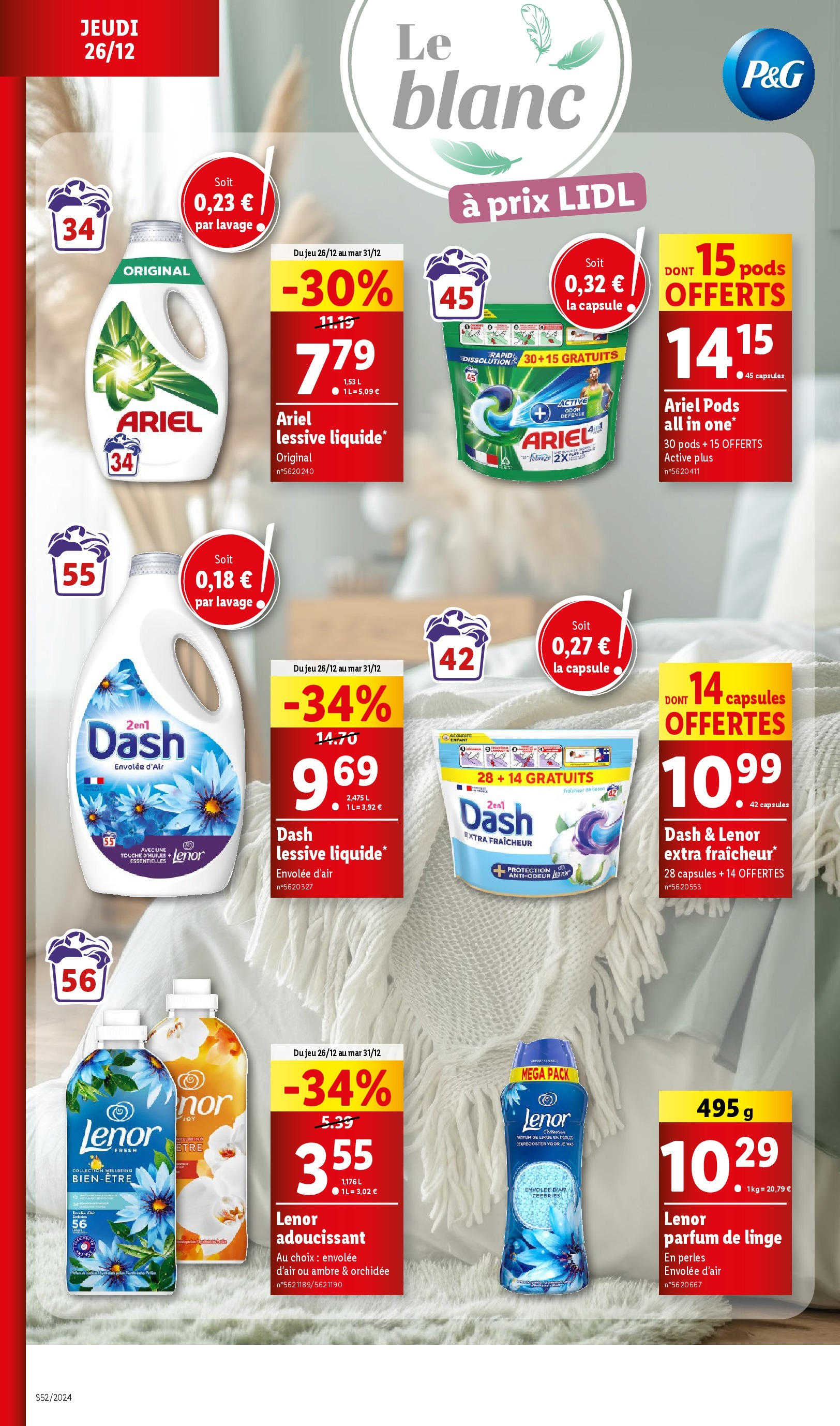 Catalogue LIDL du 25/12/2024 | Promo prospectus en ligne | Page: 26 | Produits: Ariel, Lenor, Adoucissant, Orchidée