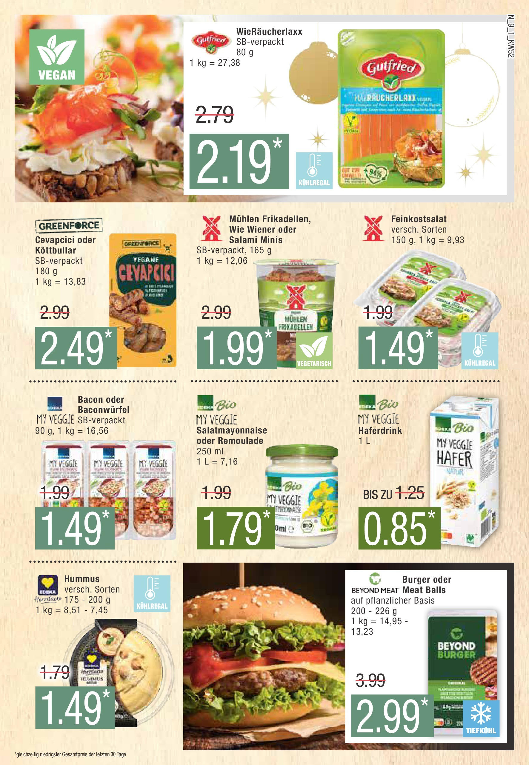 Marktkauf - Marktkauf: Wochenangebote (ab 22.12.2024) » Angebote online | Seite: 9 | Produkte: Cevapcici, Burger, Haferdrink, Salami