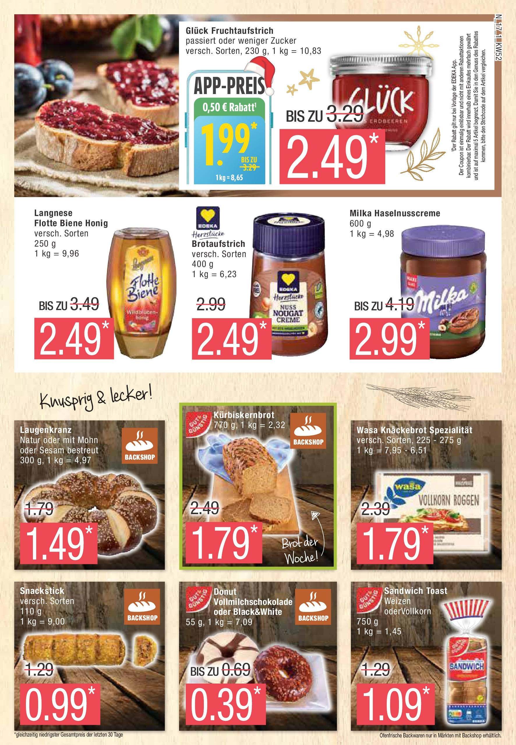 Marktkauf - Marktkauf: Wochenangebote (ab 22.12.2024) » Angebote online | Seite: 17 | Produkte: Toast, Milka, Creme, Brot