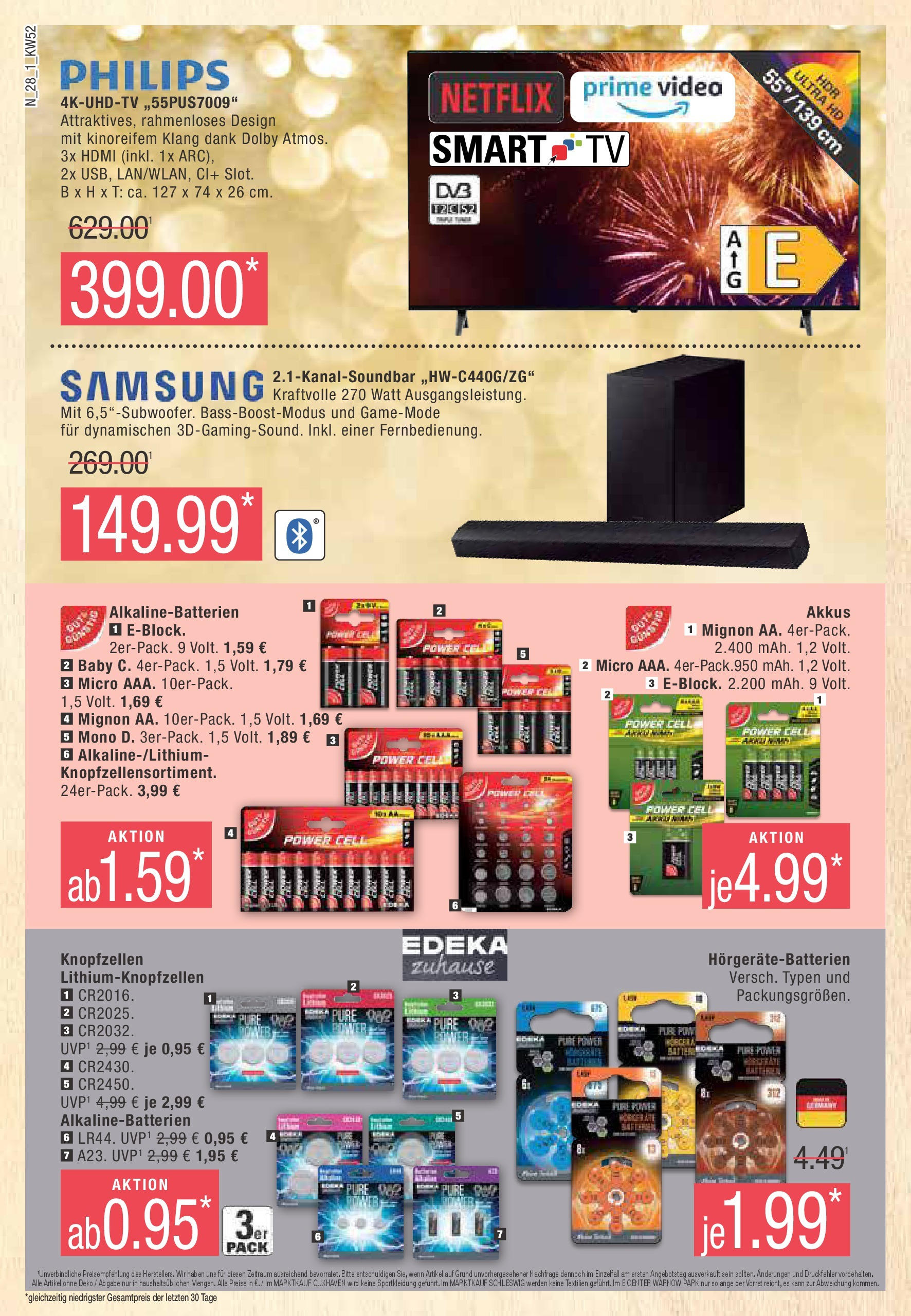 Marktkauf - Marktkauf: Wochenangebote (ab 22.12.2024) » Angebote online | Seite: 28 | Produkte: Philips, Samsung, Smart TV, Video