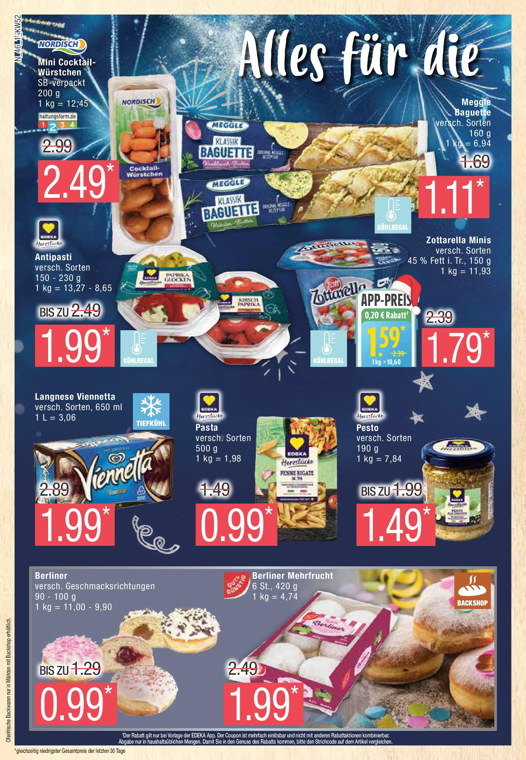 Marktkauf - Marktkauf: Wochenangebote (ab 22.12.2024) » Angebote online | Seite: 46 | Produkte: Berliner, Langnese, Baguette, Paprika