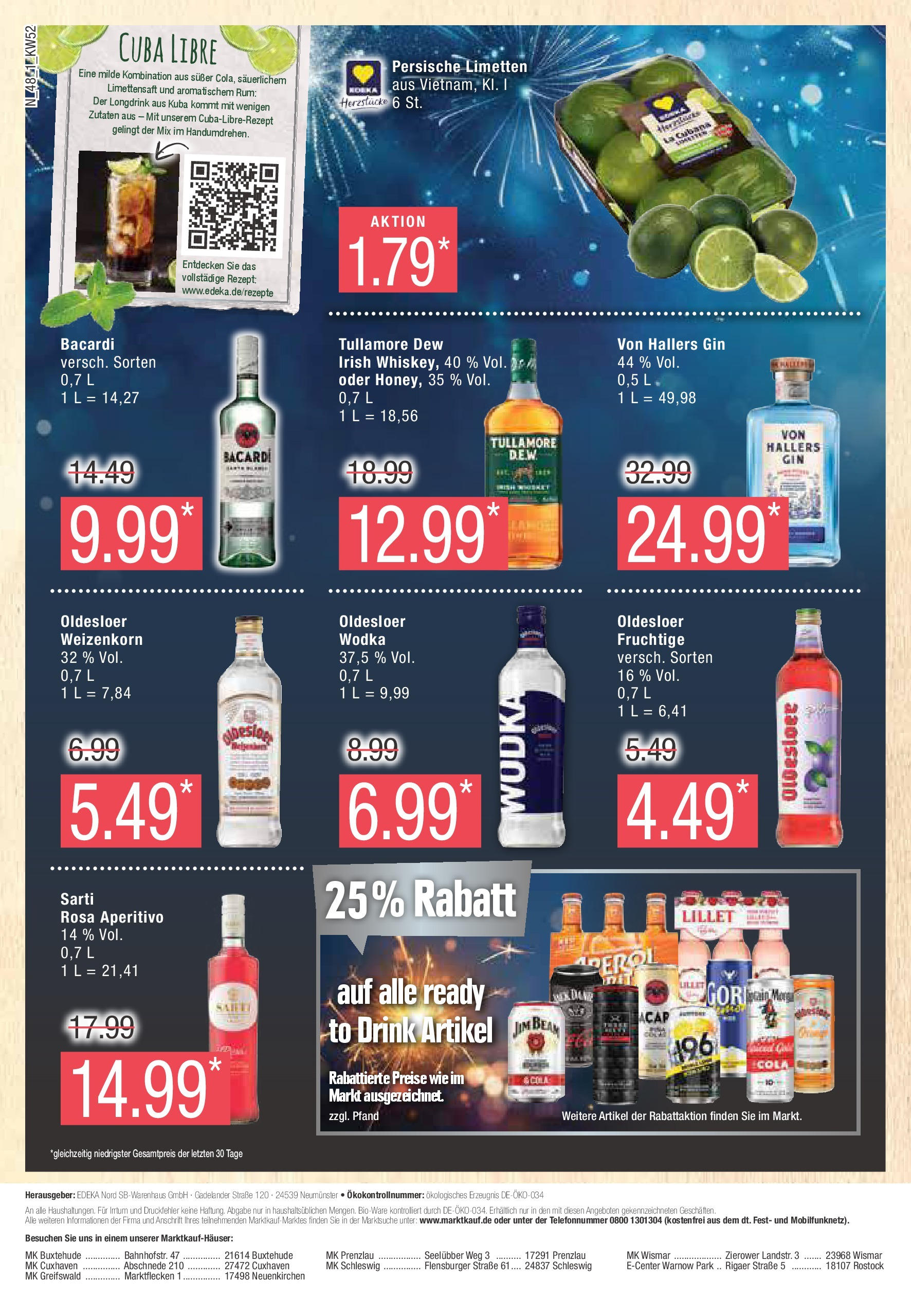 Marktkauf - Marktkauf: Wochenangebote (ab 22.12.2024) » Angebote online | Seite: 48 | Produkte: Cola, Rum, Lillet, Flensburger